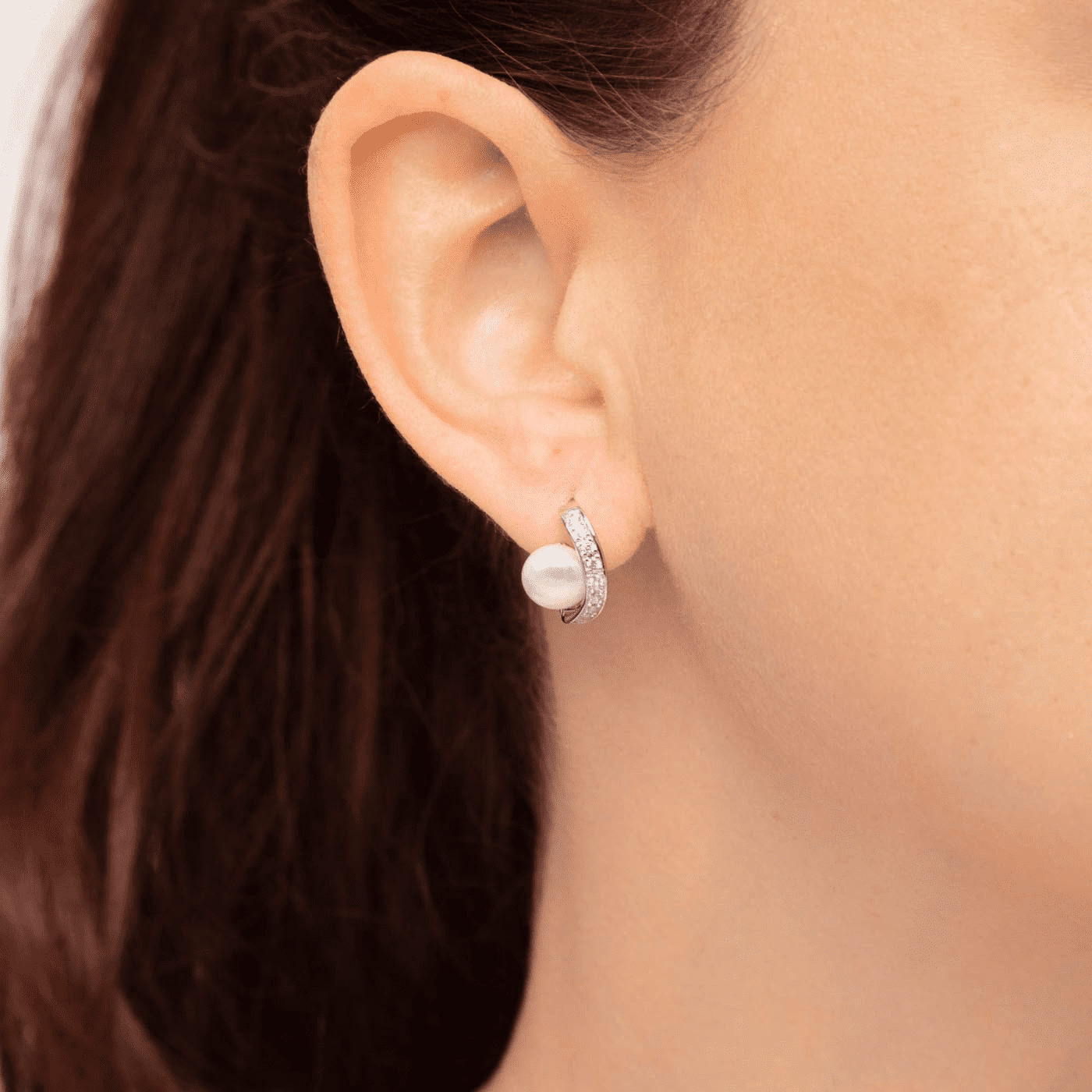 Perlenohrringe Zirkonia 925er Silber Süßwasser-Zuchtperle Perlenohrringe Zirkonia 925er Silber Süßwasser-Zuchtperle