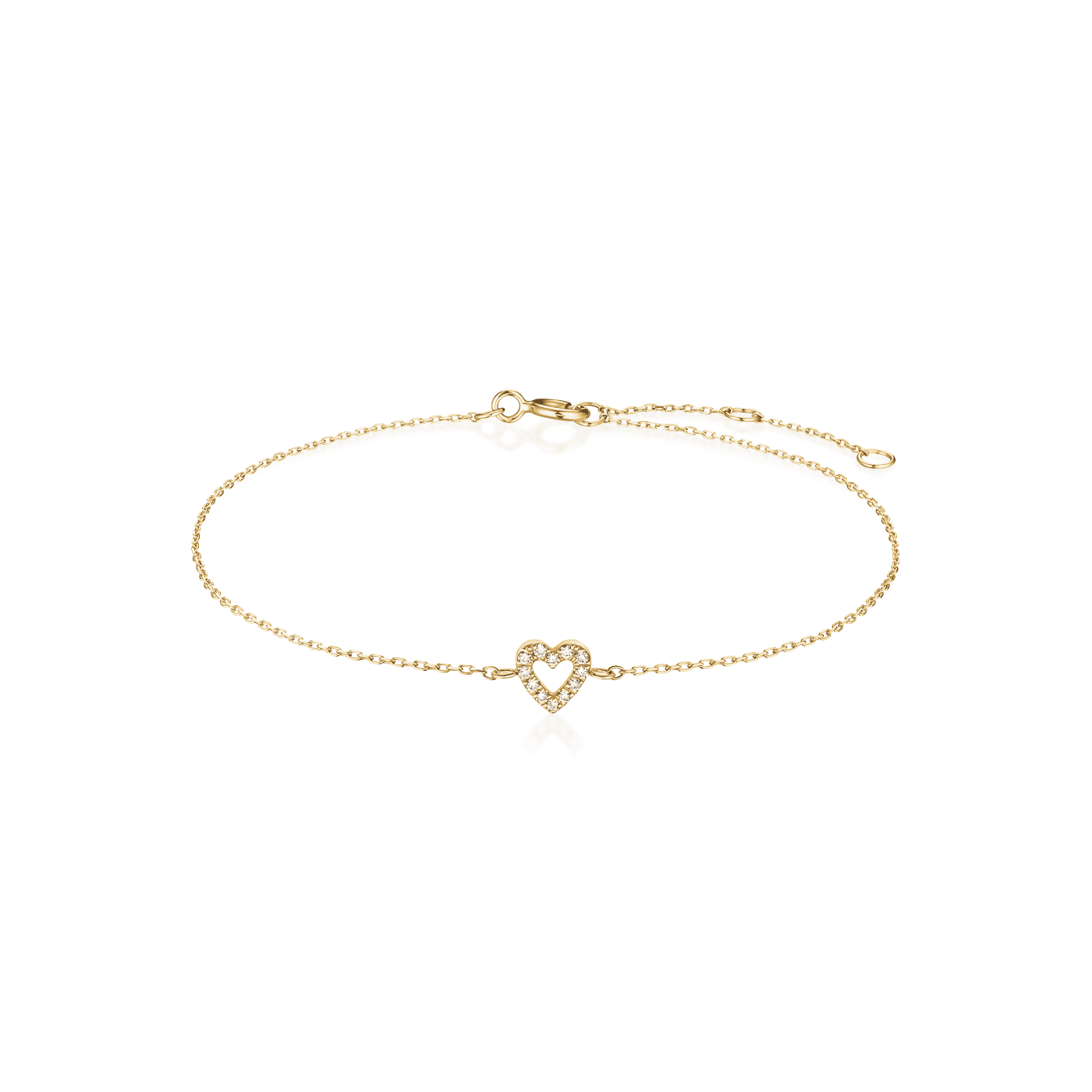 Armband syn. Diamant zus. 0,028ct. 585er Gelbgold Heart Armband syn. Diamant zus. 0,028ct. 585er Gelbgold Heart