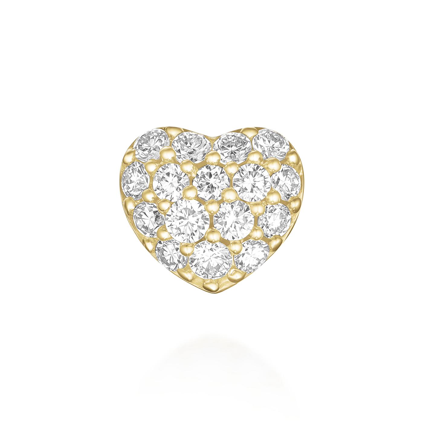 Ohrringe syn. Diamant zus. 0,125ct. 585er Gelbgold Heart Pave Ohrringe syn. Diamant zus. 0,125ct. 585er Gelbgold Heart Pave