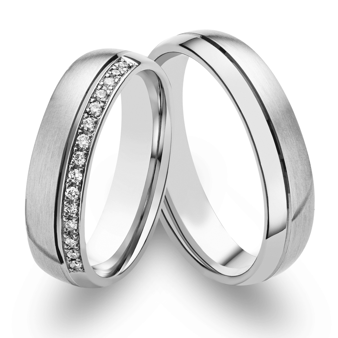 Trauring zus. ca. 0,07 ct. 600er Platin Rom Trauring zus. ca. 0,07 ct. 600er Platin Rom