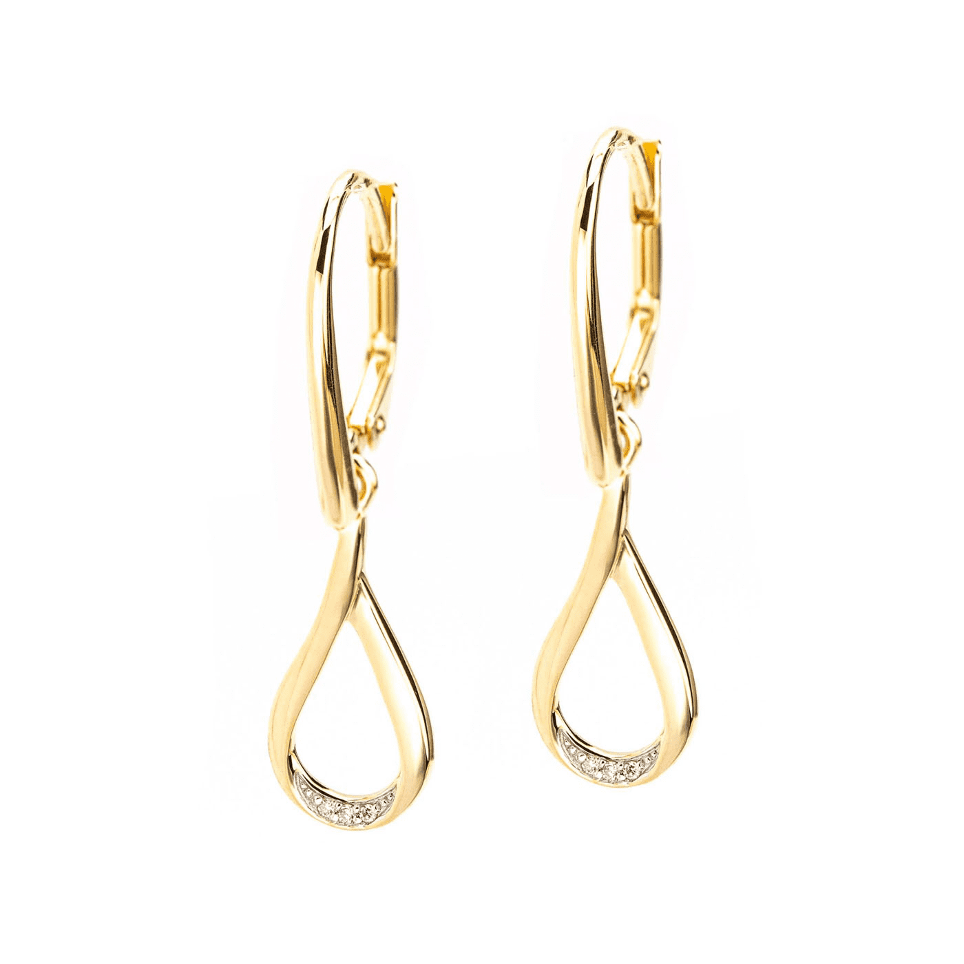 Ohrringe Diamant zus. ca. 0,04 ct. 585er Gelbgold rhod. Ohrringe Diamant zus. ca. 0,04 ct. 585er Gelbgold rhod.