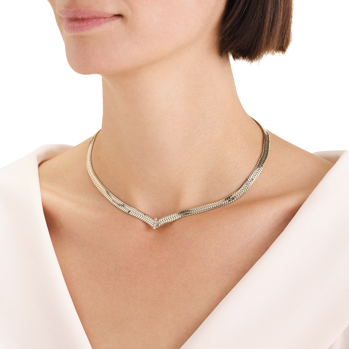 Kette Edelstahl gelb vergoldet Snake