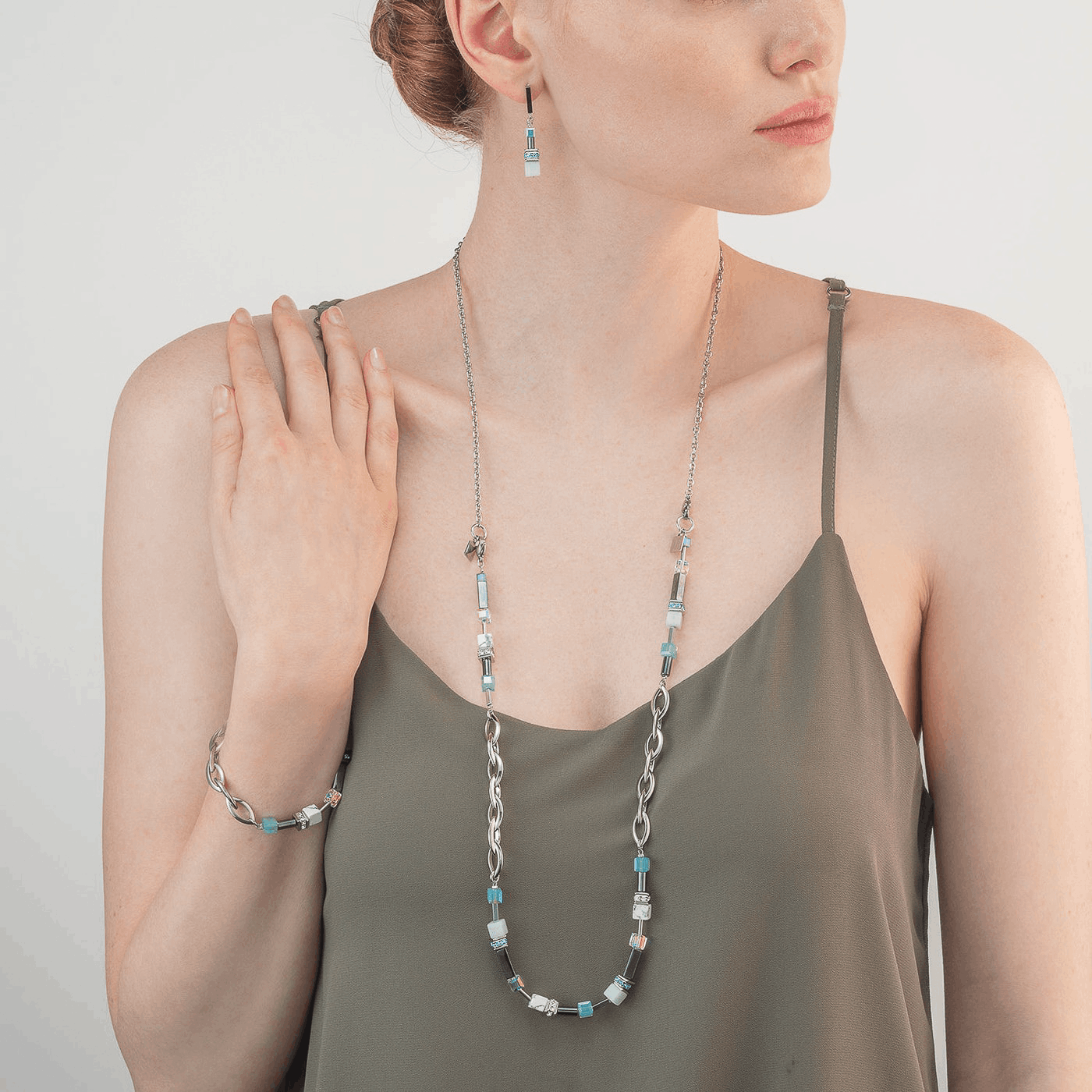 Edelsteinkette Edelstahl