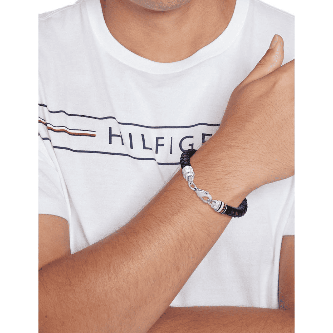 Armband Leder silber Tyson