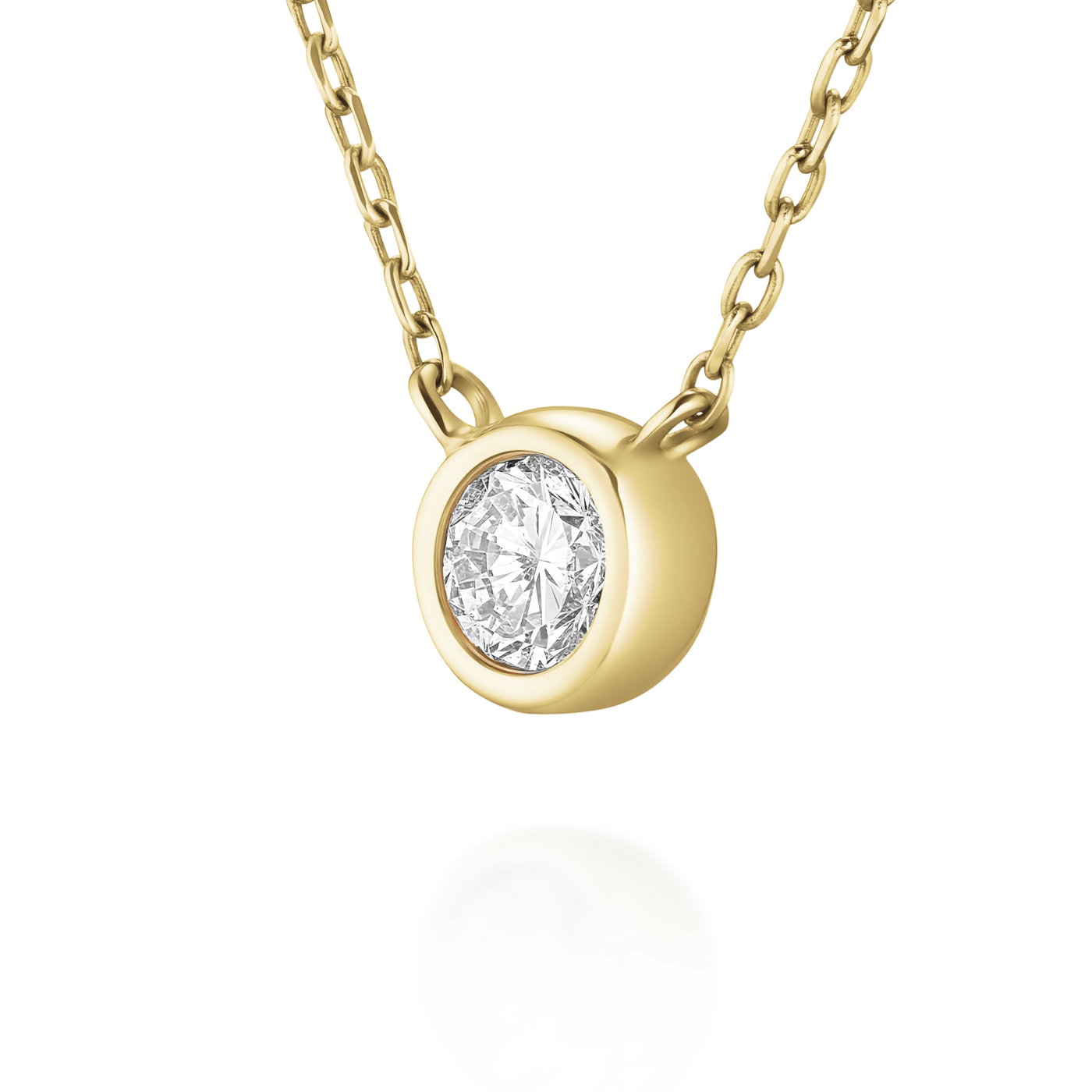 Kette syn. Diamant 0,115ct. 585er Gelbgold Solitaire Kette syn. Diamant 0,115ct. 585er Gelbgold Solitaire