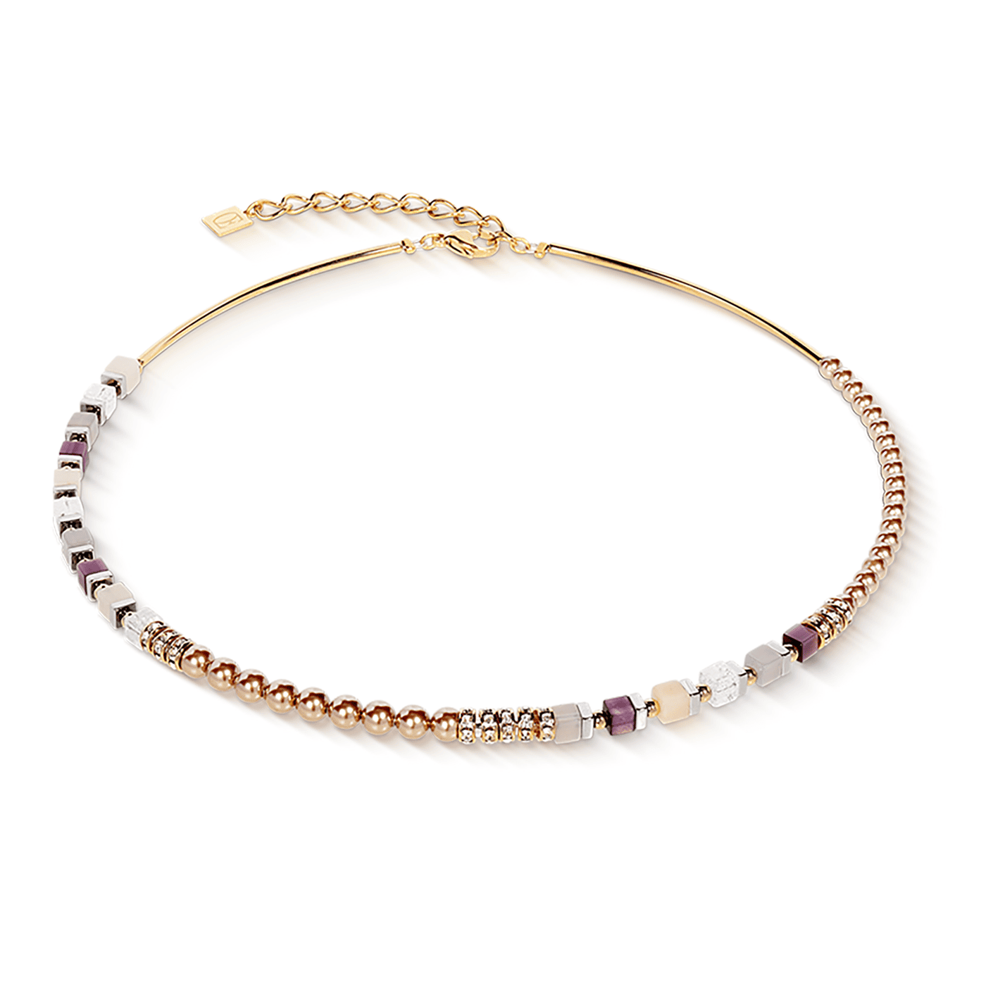 Edelsteinkette Edelstahl gelb vergoldet Precious Fusion