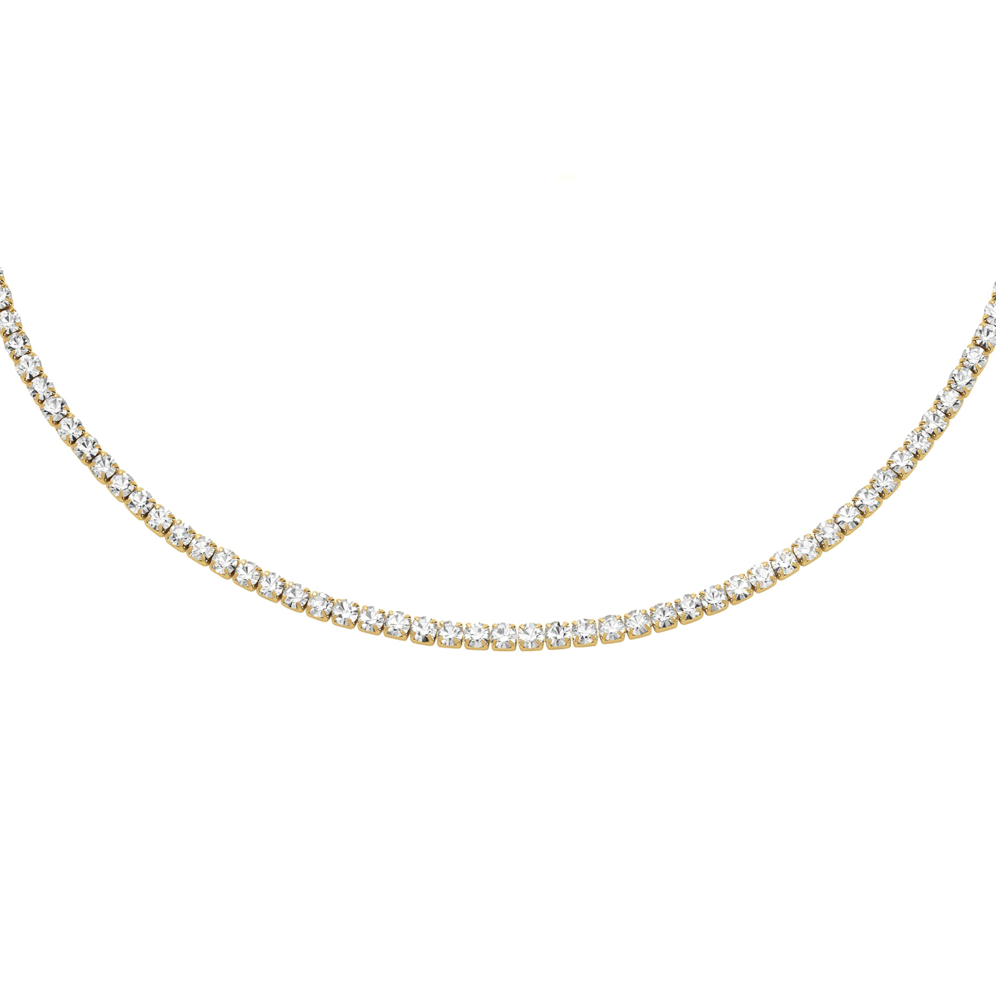 Zirkoniakette Edelstahl gelb vergoldet Tennis