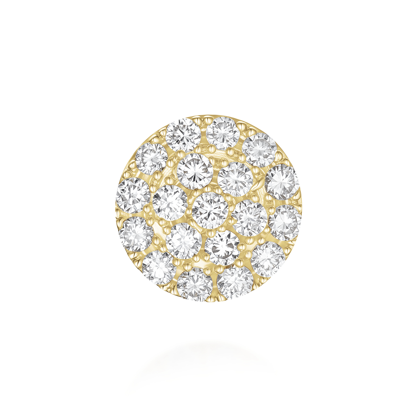 Ohrringe syn. Diamant zus. 0,205ct. 585er Gelbgold Round Pave Ohrringe syn. Diamant zus. 0,205ct. 585er Gelbgold Round Pave