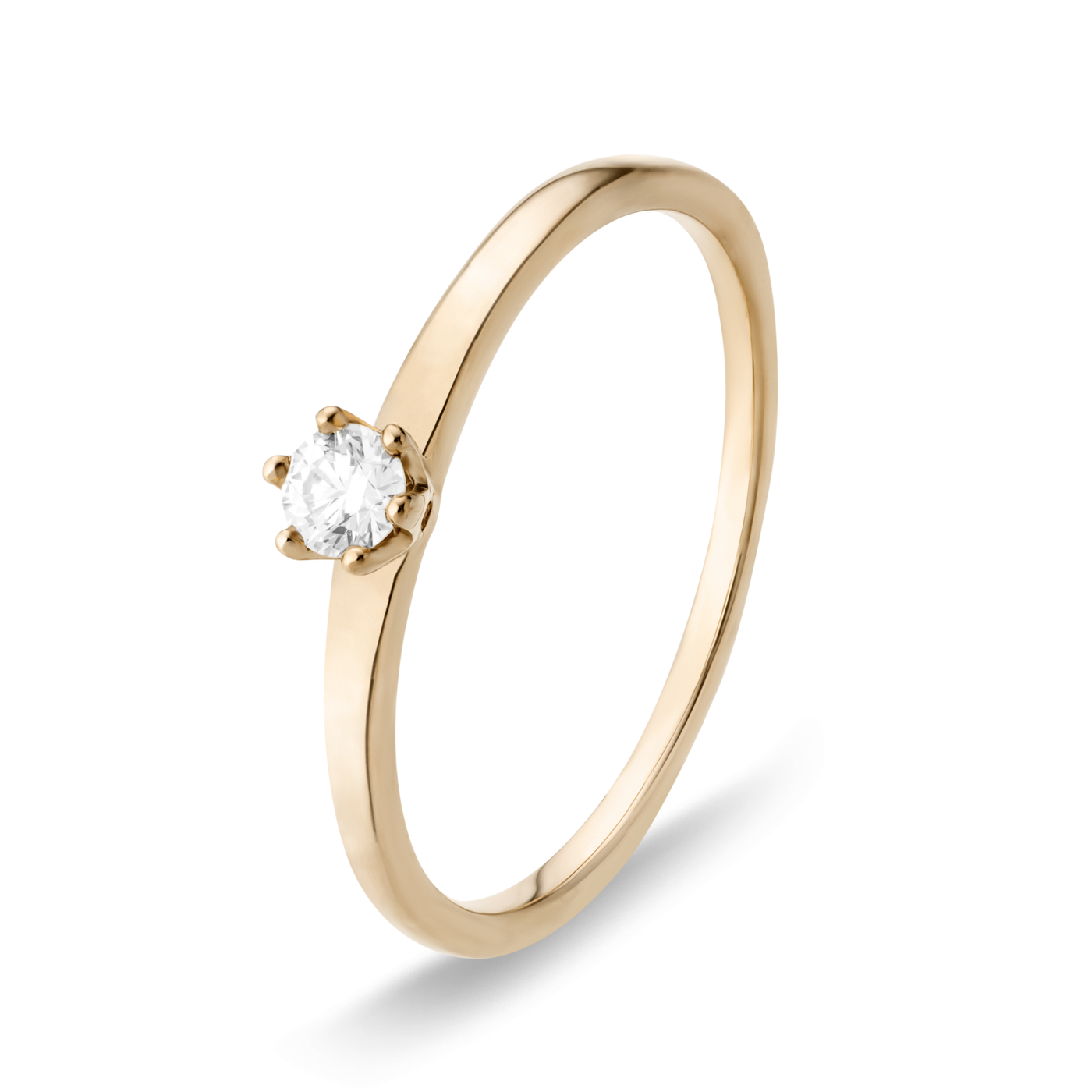 Ring Diamant ca. 0,10 ct. 585er Gelbgold In Love Solitär Ring Diamant ca. 0,10 ct. 585er Gelbgold In Love Solitär