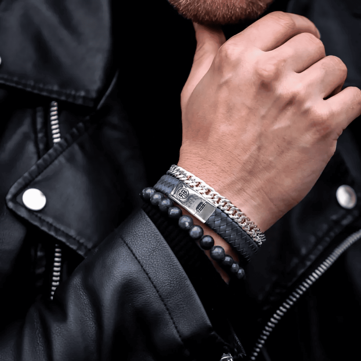 Armband Edelstahl Midnight Blue Vintage