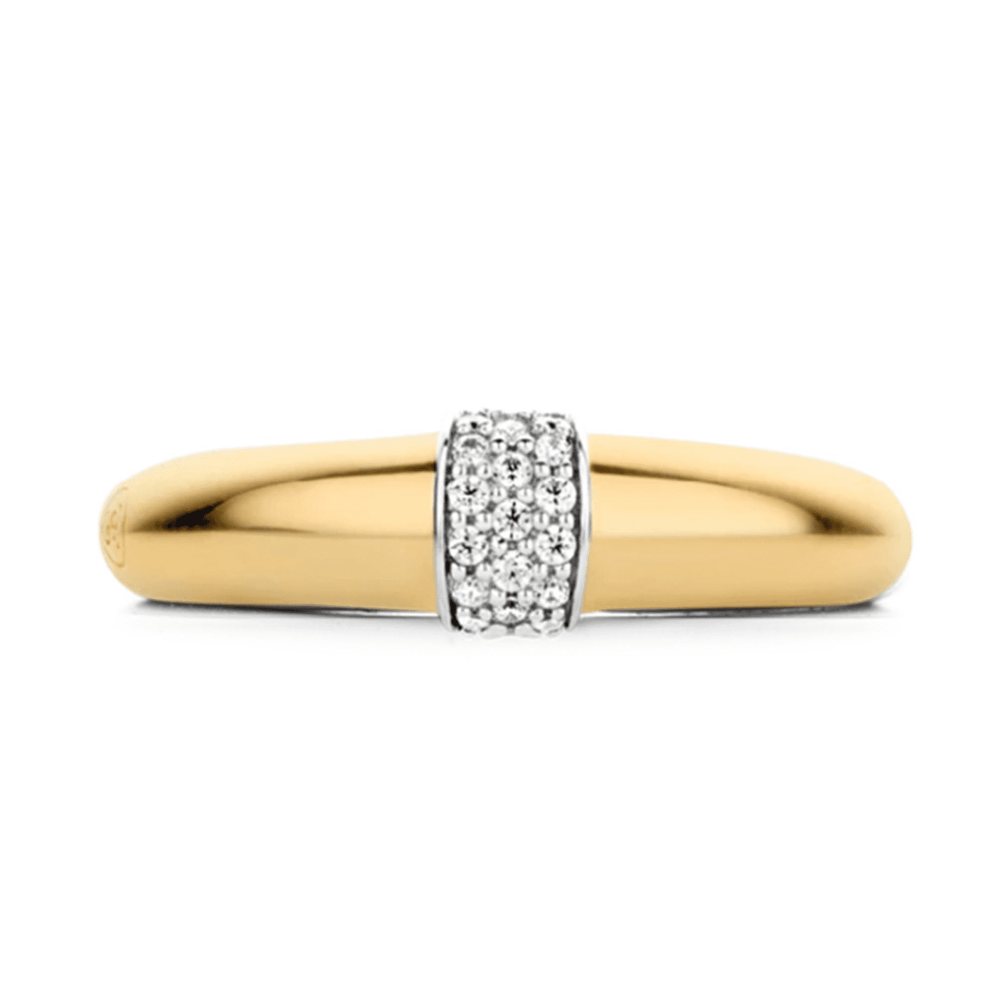 Ring Zirkonia 925er Silber bicolor Vintage Elegance