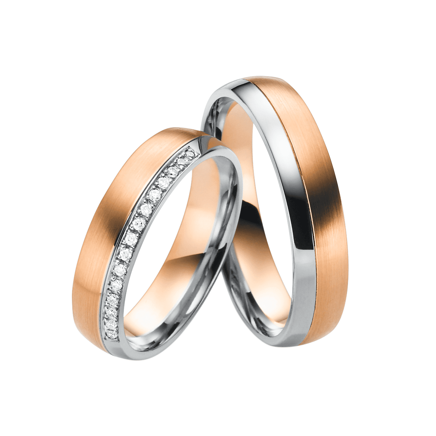 Trauring zus. ca. 0,07 ct. 585er bicolor Paris Trauring zus. ca. 0,07 ct. 585er bicolor Paris
