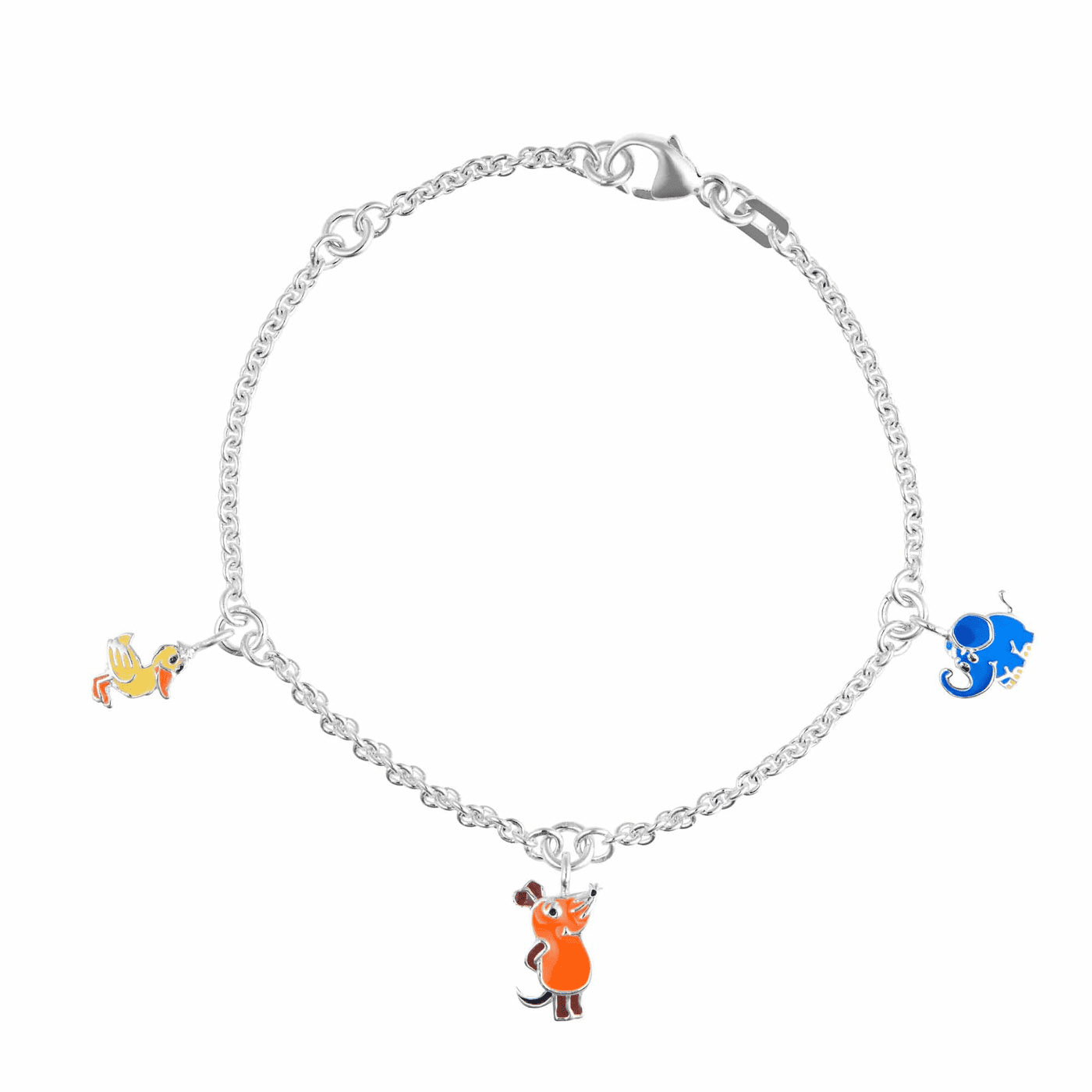 Armband 925er Silber Maus, Ente, Elefant Freundschaftlich Armband 925er Silber Maus, Ente, Elefant Freundschaftlich