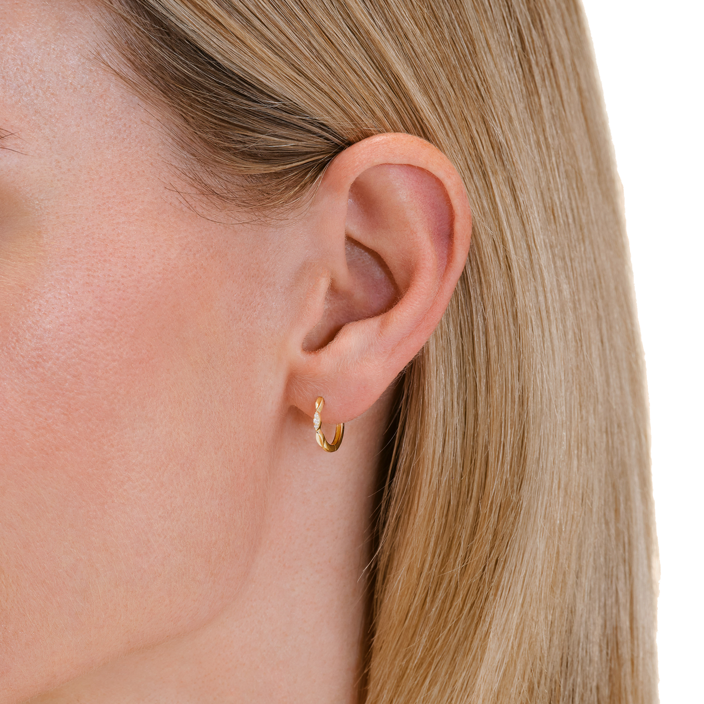 Ohrringe syn. Diamant zus. 0,036ct. 585er Gelbgold Ohrringe syn. Diamant zus. 0,036ct. 585er Gelbgold