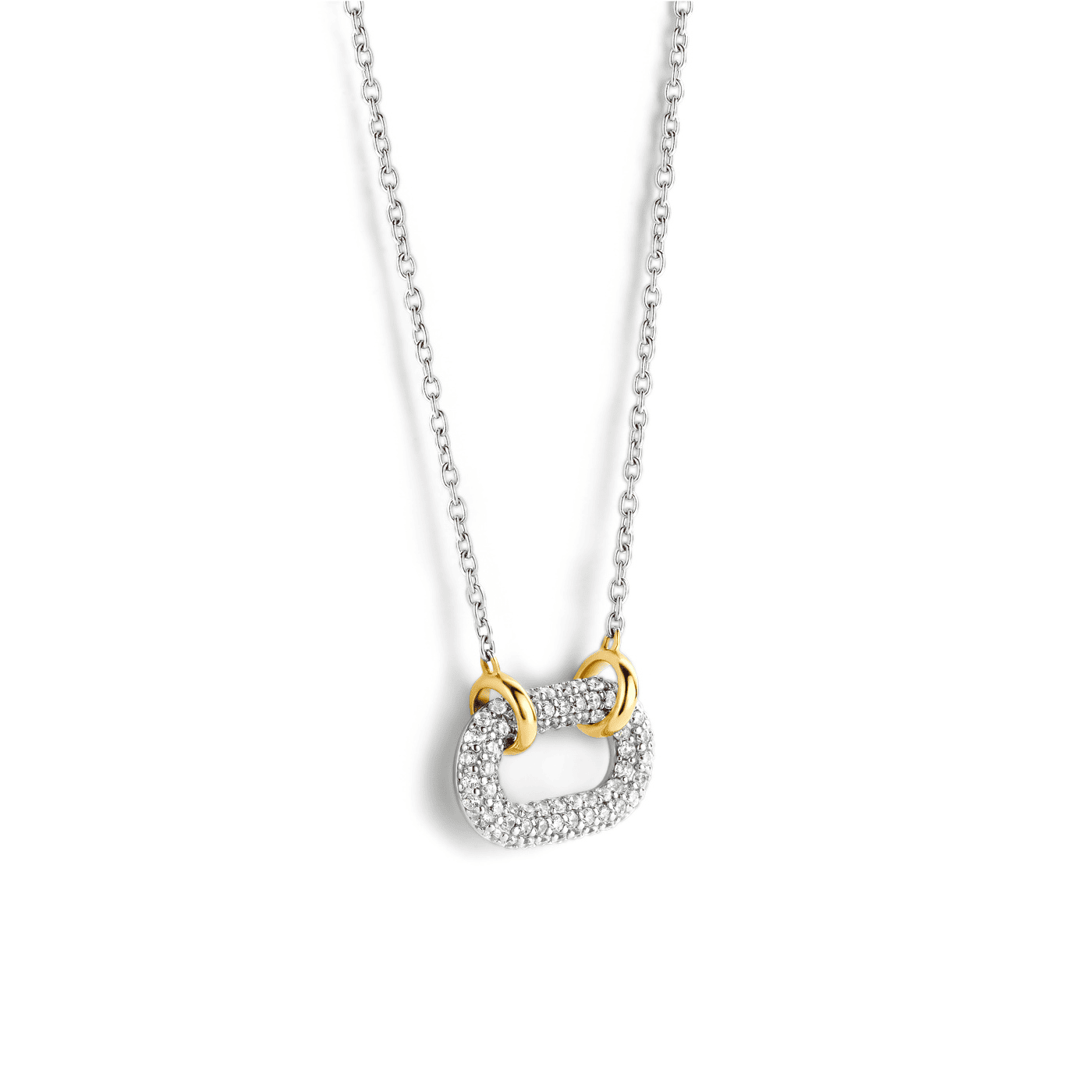 Kette Zirkonia 925er Silber Bicolor  Kette Zirkonia 925er Silber Bicolor