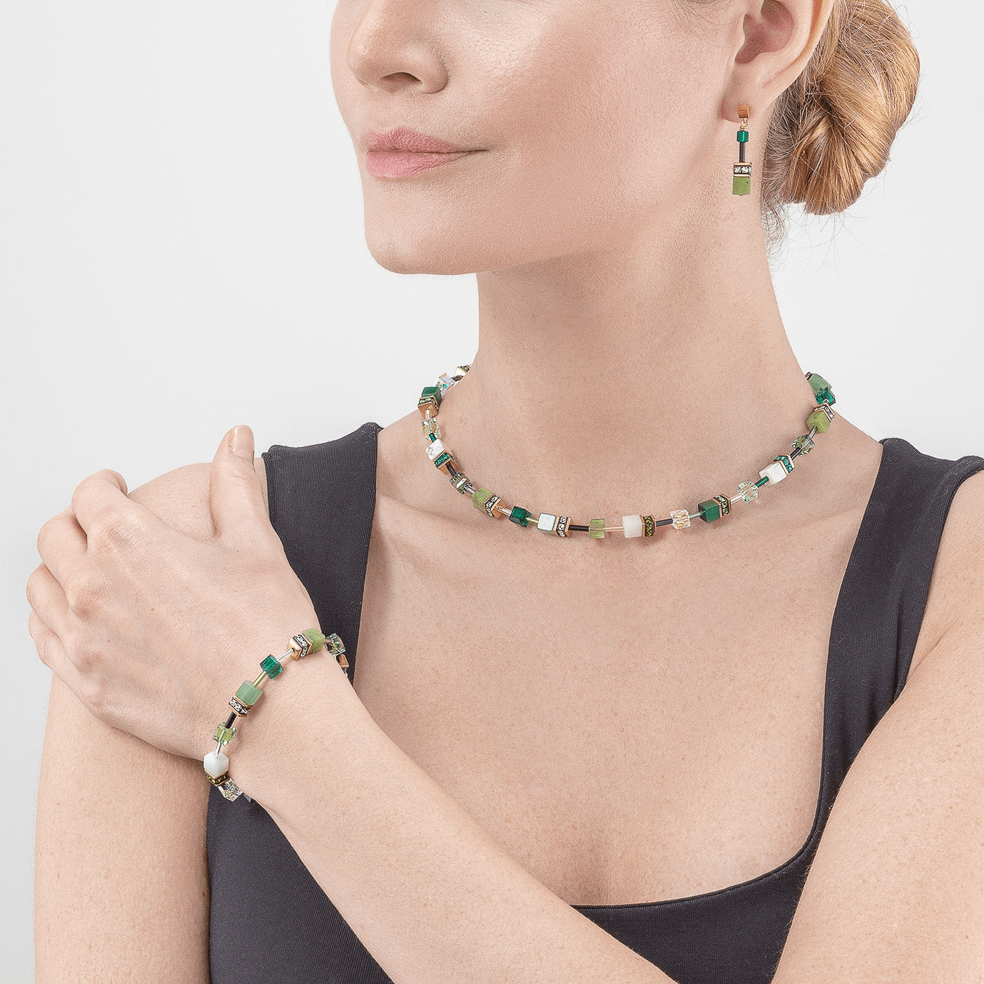 Edelsteinkette Edelstahl vergoldet Edelsteinkette Edelstahl vergoldet