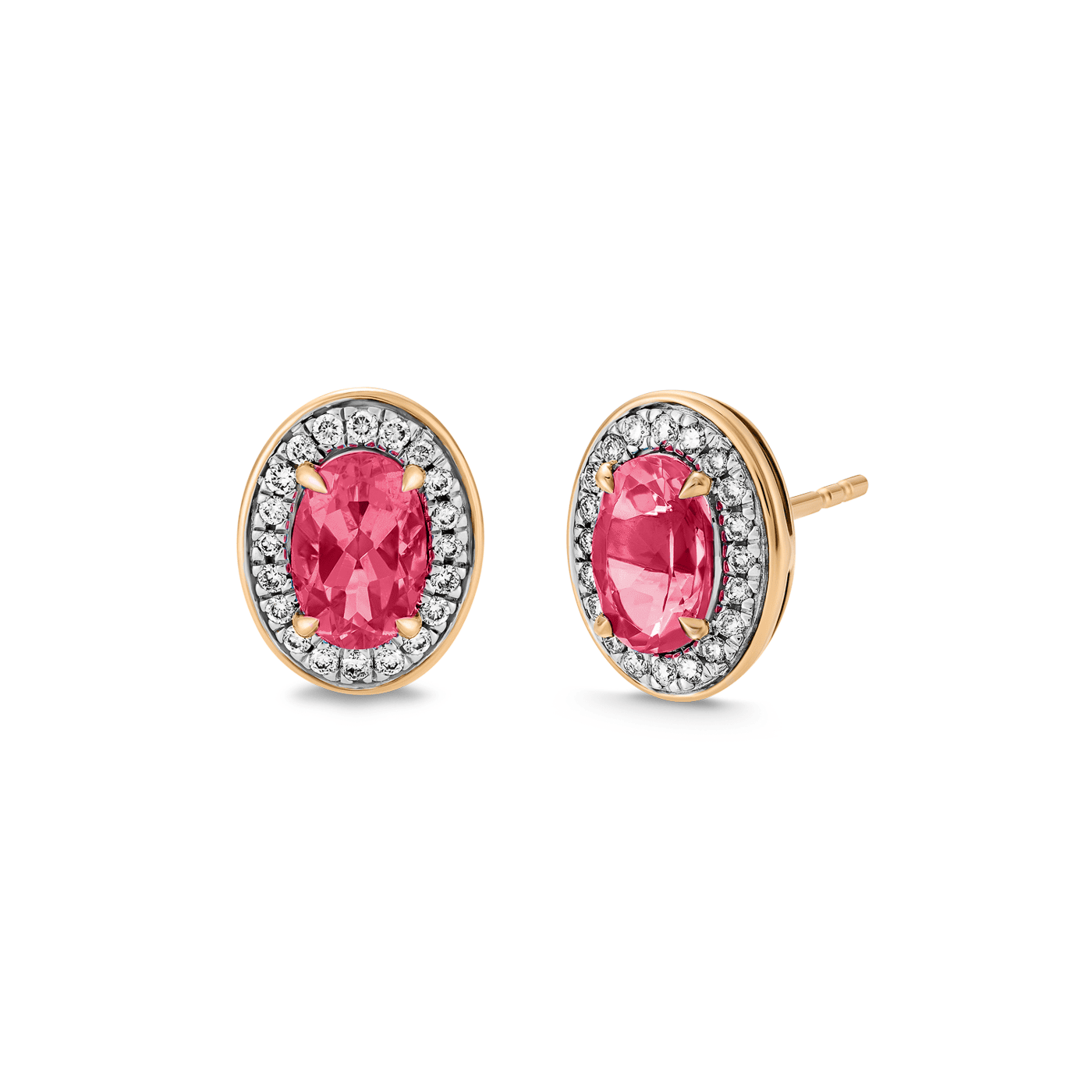 Ohrringe Rubin + Diamant zus. ca. 0,12ct. 375er Gelbgold Ohrringe Rubin + Diamant zus. ca. 0,12ct. 375er Gelbgold
