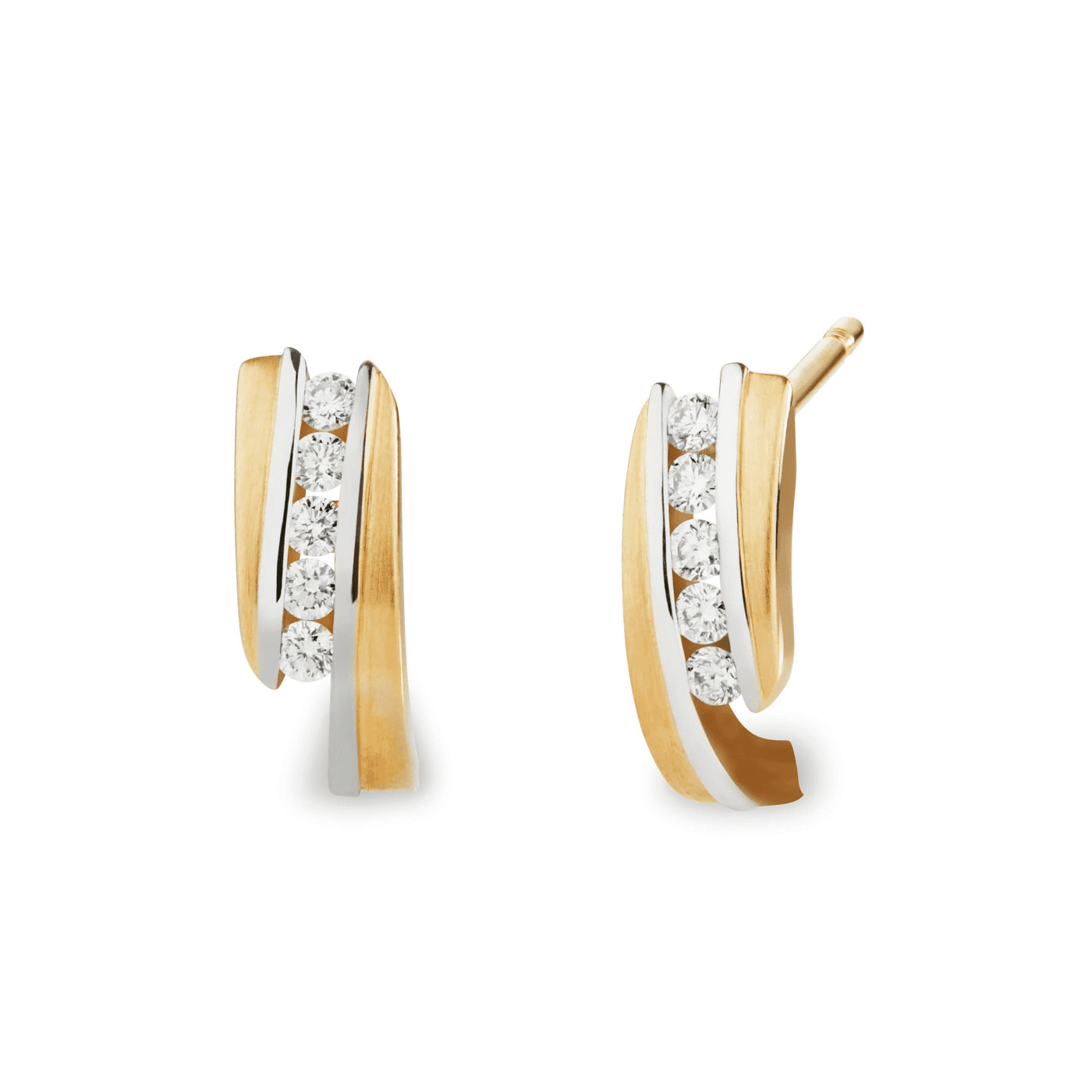 Ohrringe Diamant zus. ca. 0,15 ct. 375er Gelbgold rhod. Linnea Ohrringe Diamant zus. ca. 0,15 ct. 375er Gelbgold rhod. Linnea