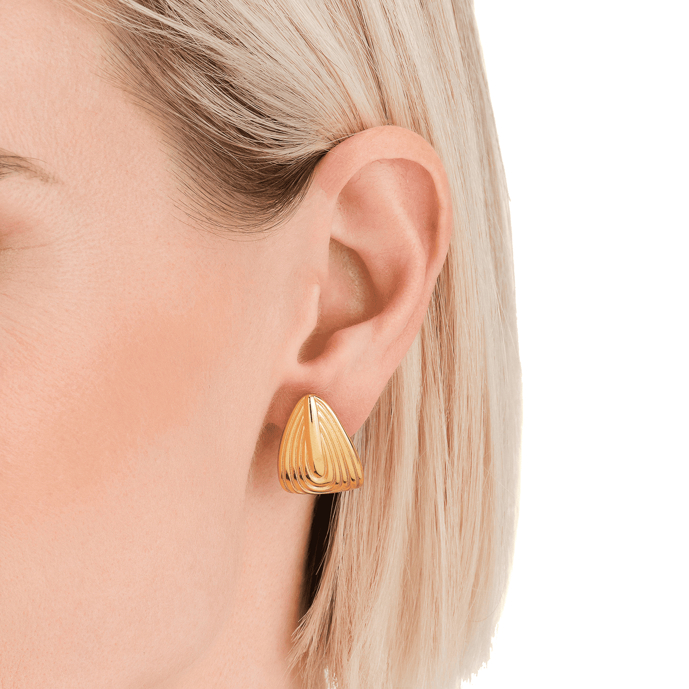 Ohrringe Edelstahl gelb vergoldet Modern Vintage