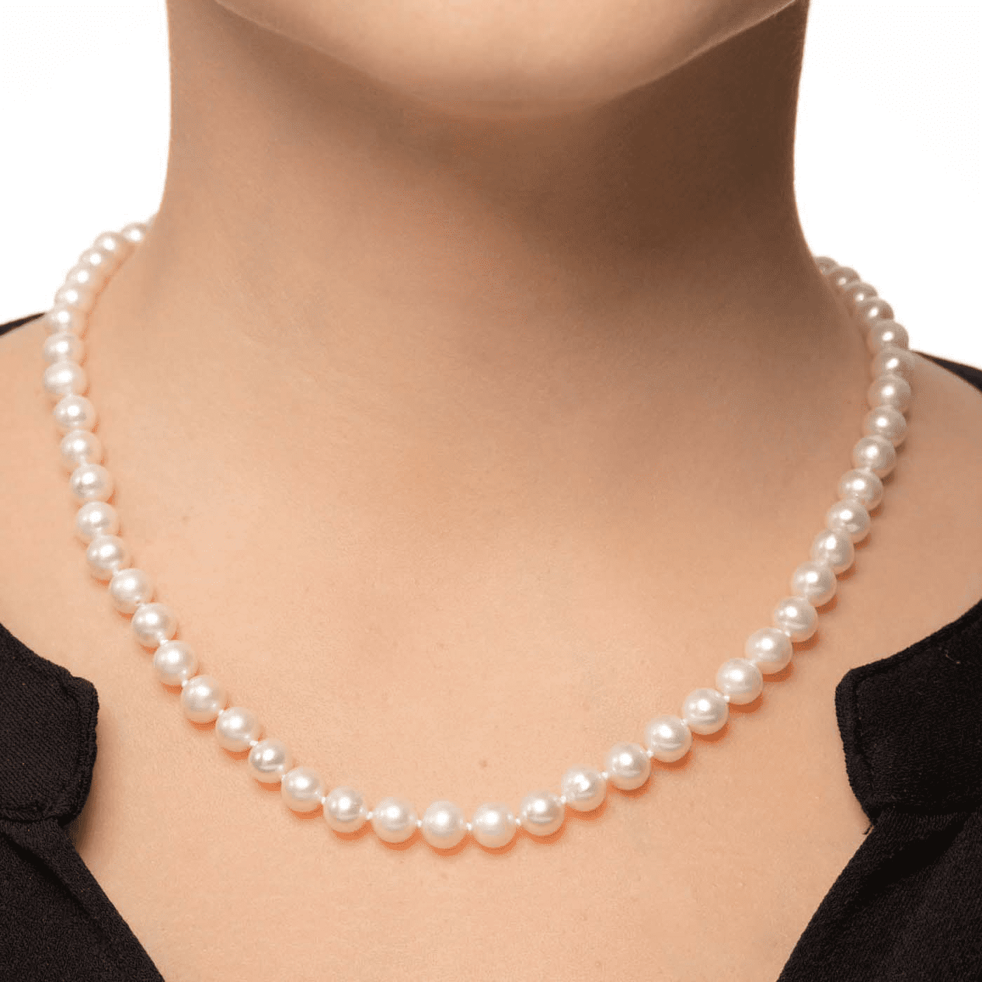 Perlenkette 925er Silber vergoldet Süßwasser-Zuchtperle