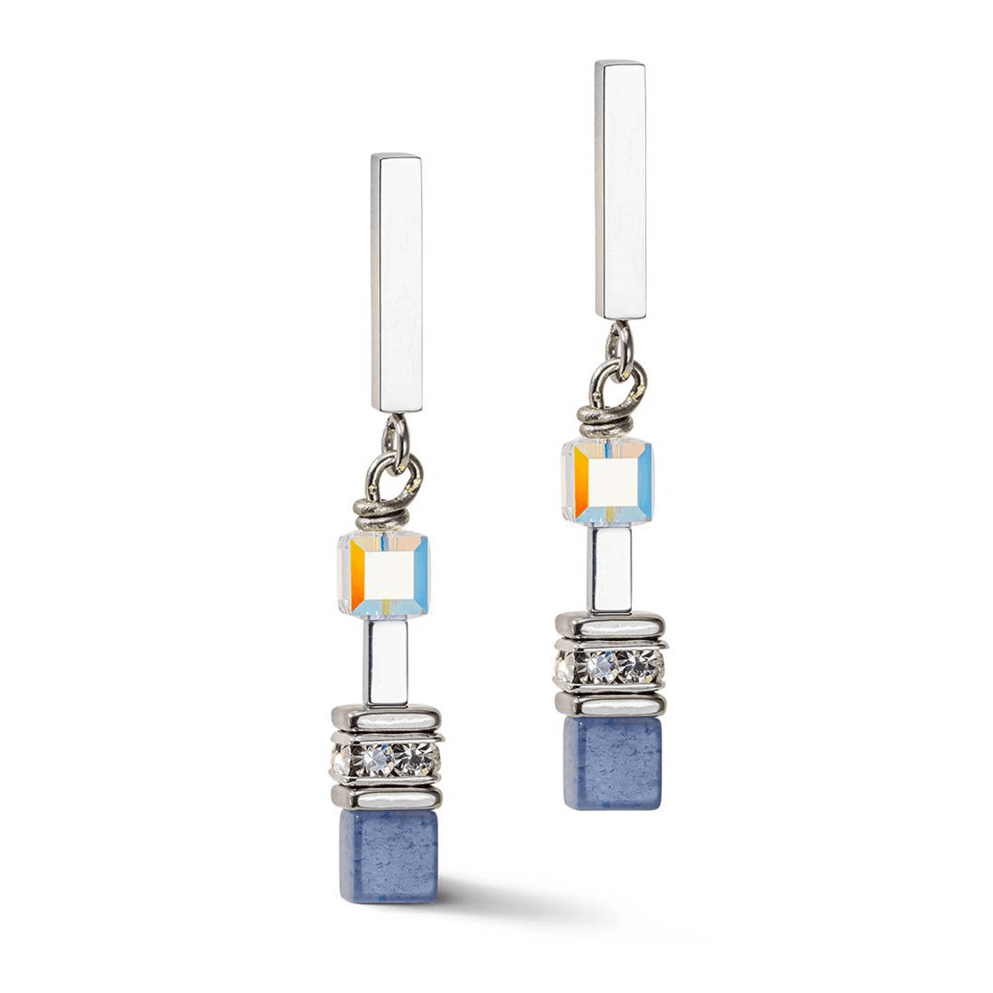 Ohrringe Edelstein Edelstahl GeoCube® Ohrringe Edelstein Edelstahl GeoCube®