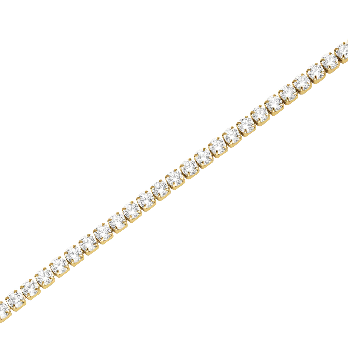 Zirkoniakette Edelstahl gelb vergoldet Tennis Zirkoniakette Edelstahl gelb vergoldet Tennis