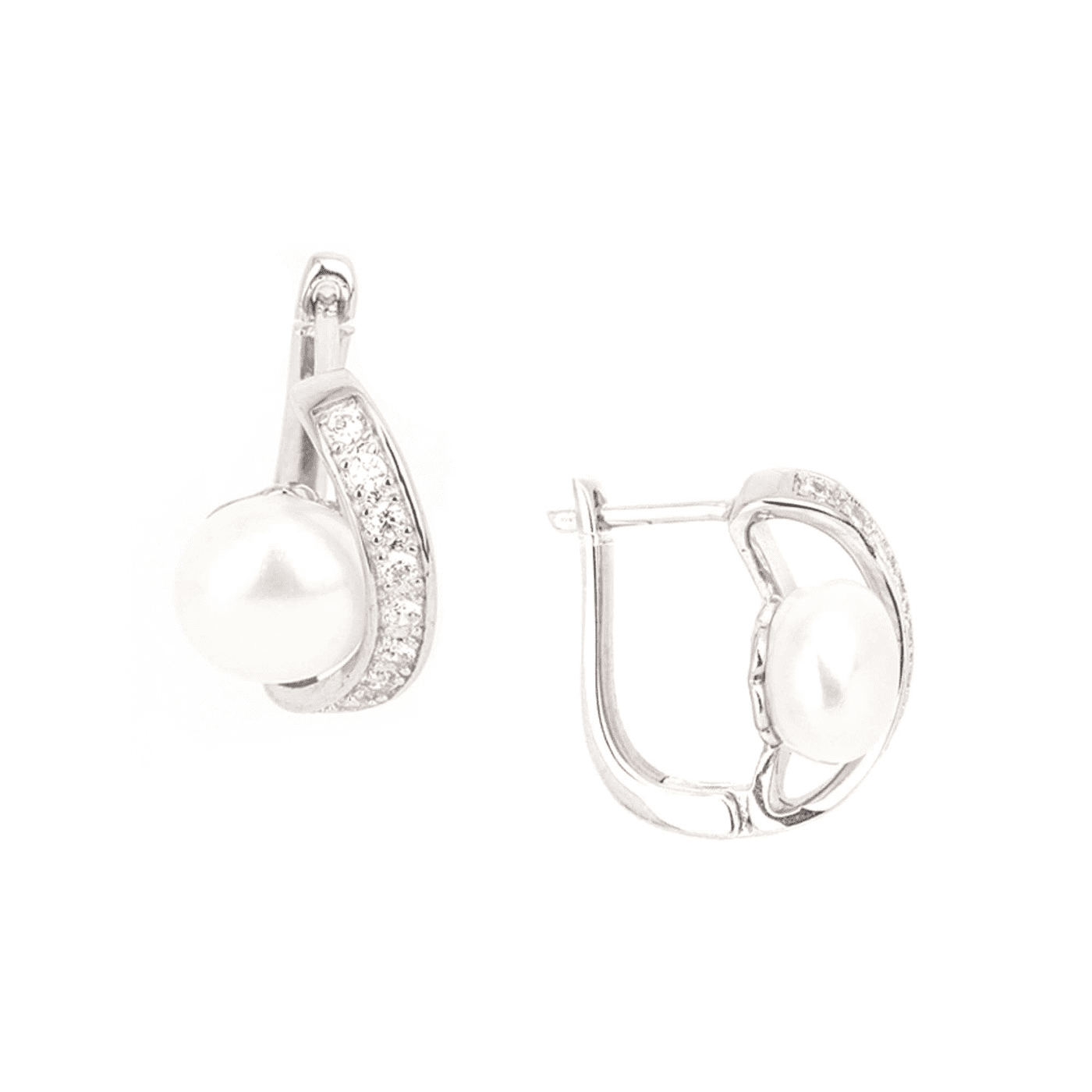 Perlenohrringe Zirkonia 925er Silber Süßwasser-Zuchtperle Perlenohrringe Zirkonia 925er Silber Süßwasser-Zuchtperle