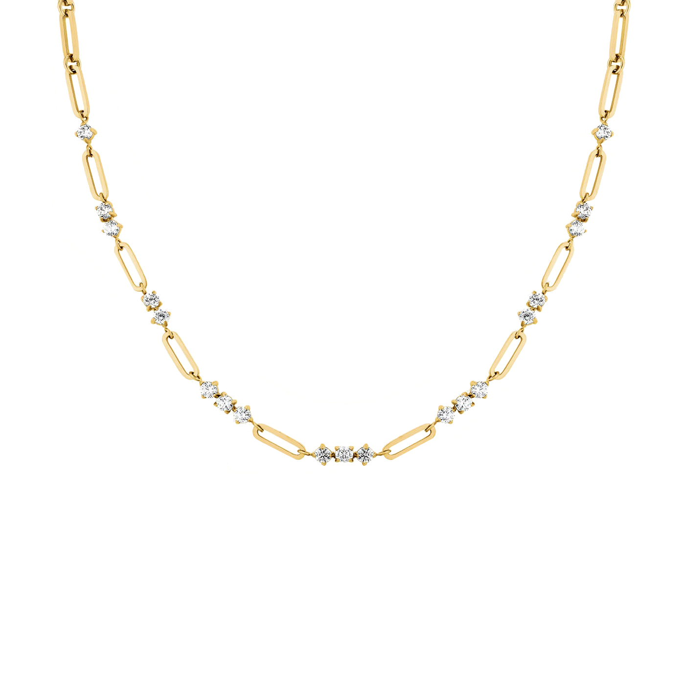 Zirkoniakette Edelstahl gelb vergoldet Crystal