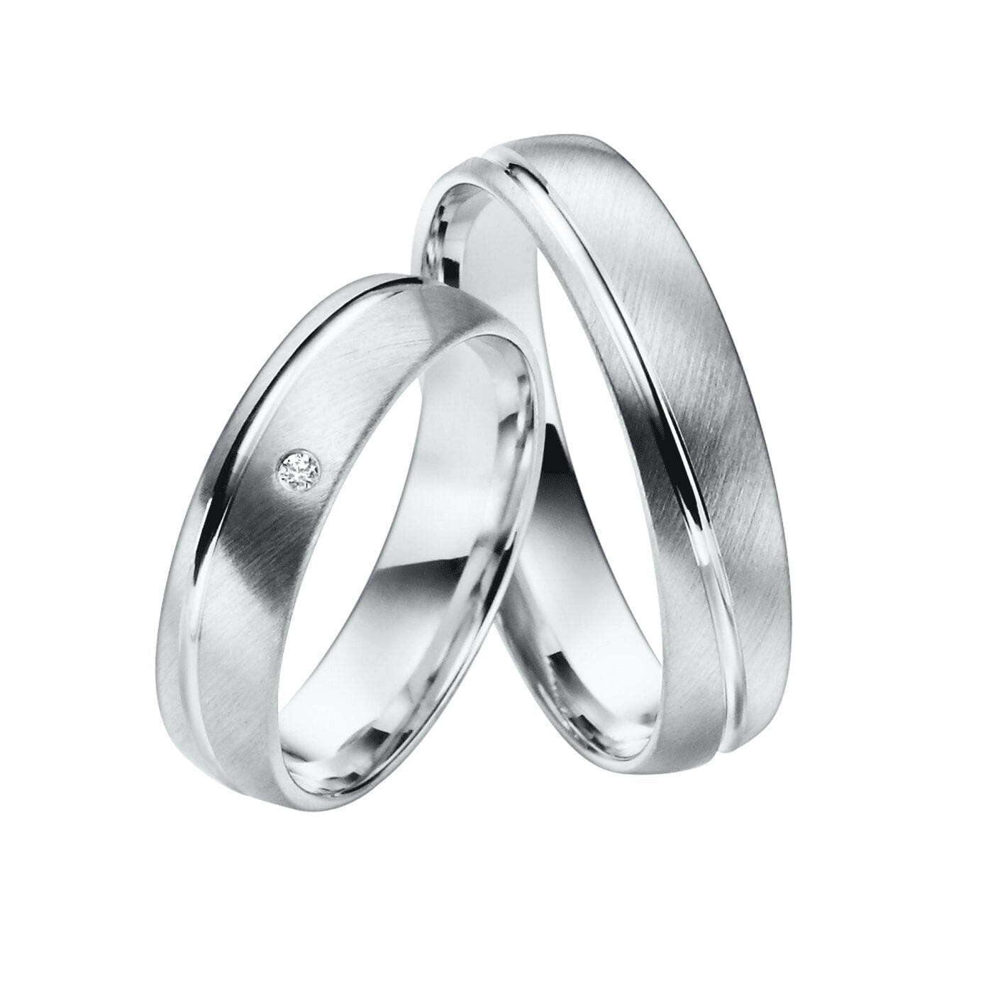 Trauring ca. 0,01 ct. 375er Weißgold Sylt Trauring ca. 0,01 ct. 375er Weißgold Sylt