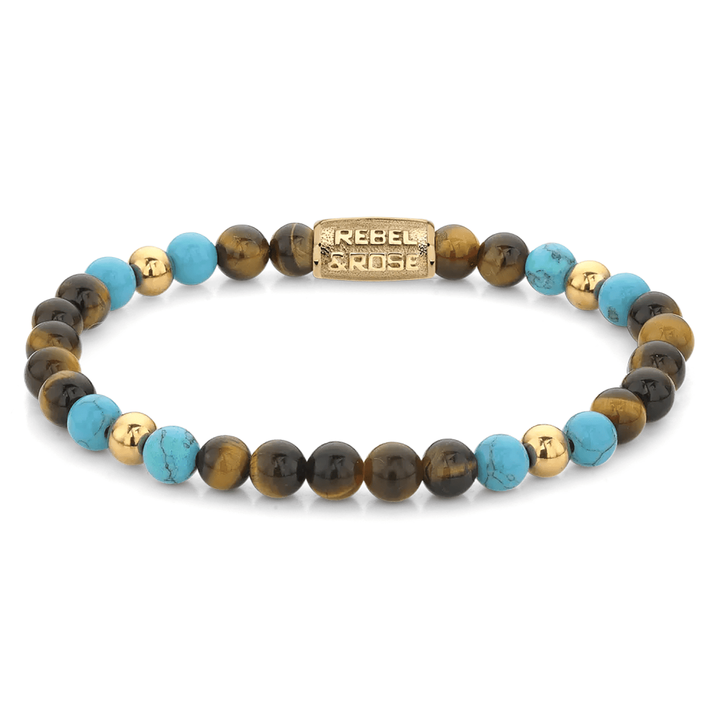 Armband Edelstahl gelb vergoldet Mix Tiger Turquoise Armband Edelstahl gelb vergoldet Mix Tiger Turquoise