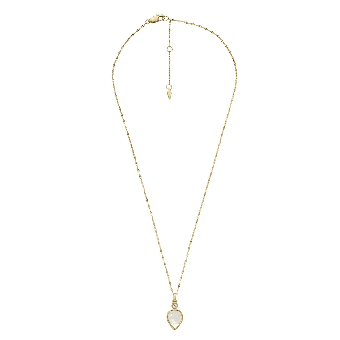 Edelstahlkette Perlmutt gelb vergoldet Edelstahlkette Perlmutt gelb vergoldet