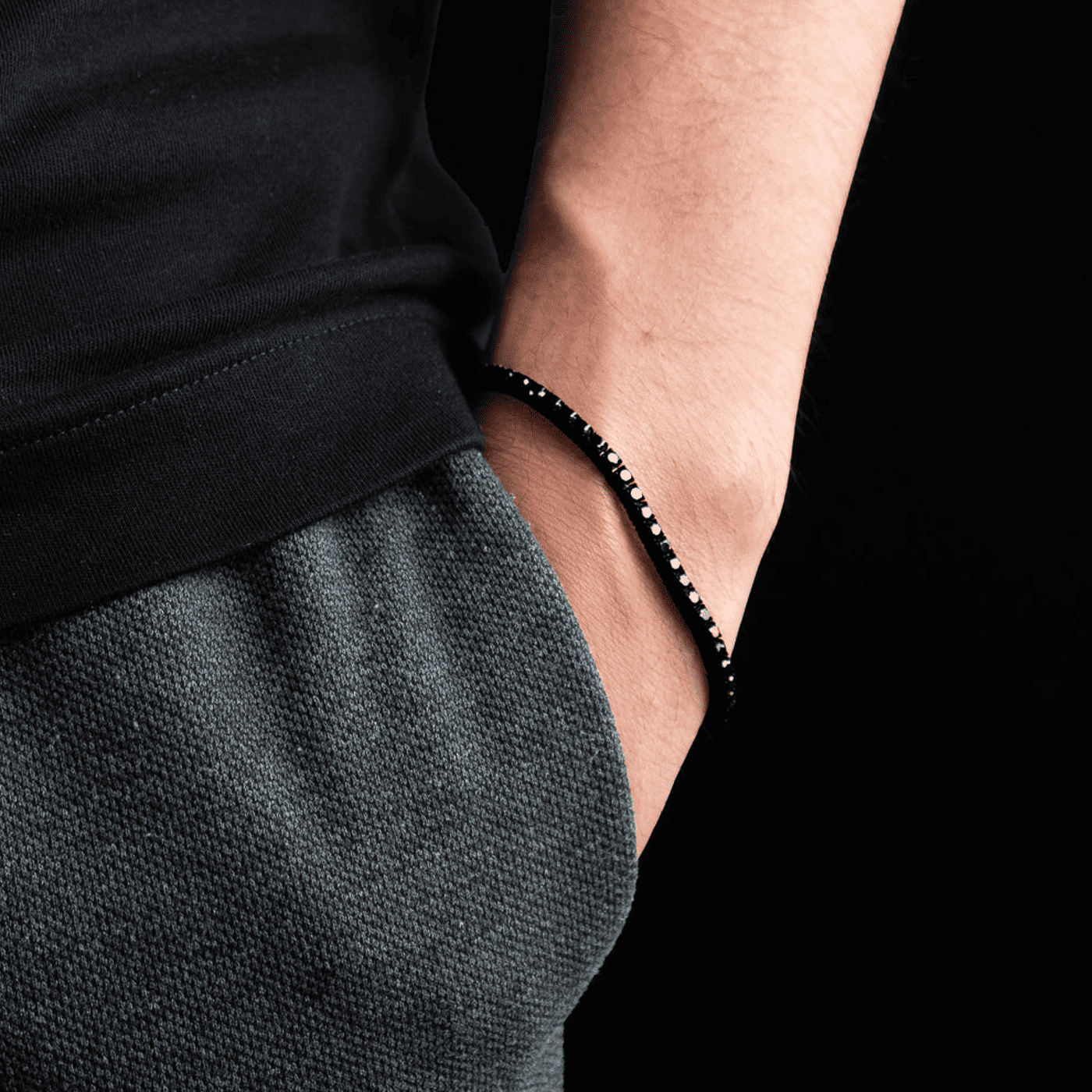 Armband Edelstahl schwarz Francesco Armband Edelstahl schwarz Francesco