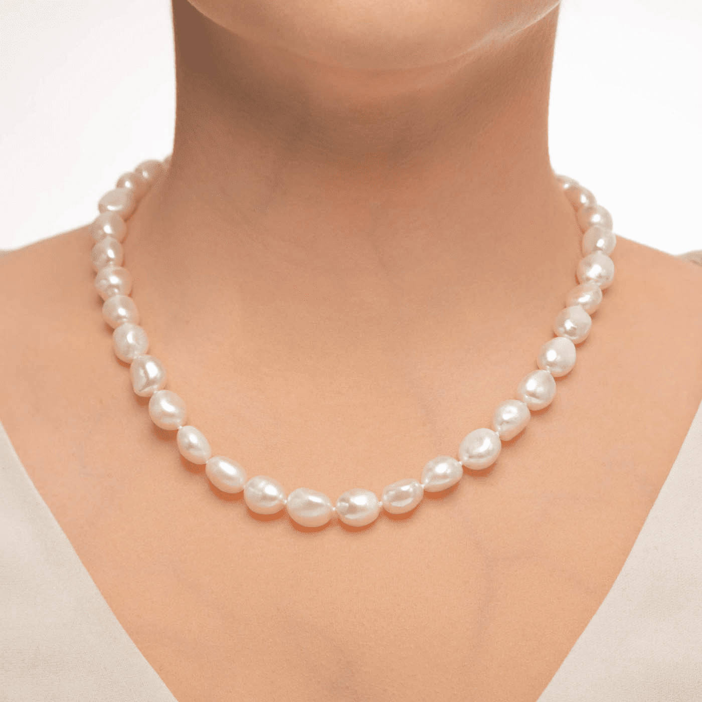 Perlenkette 925er Silber Süßwasser-Zuchtperle Perlenkette 925er Silber Süßwasser-Zuchtperle
