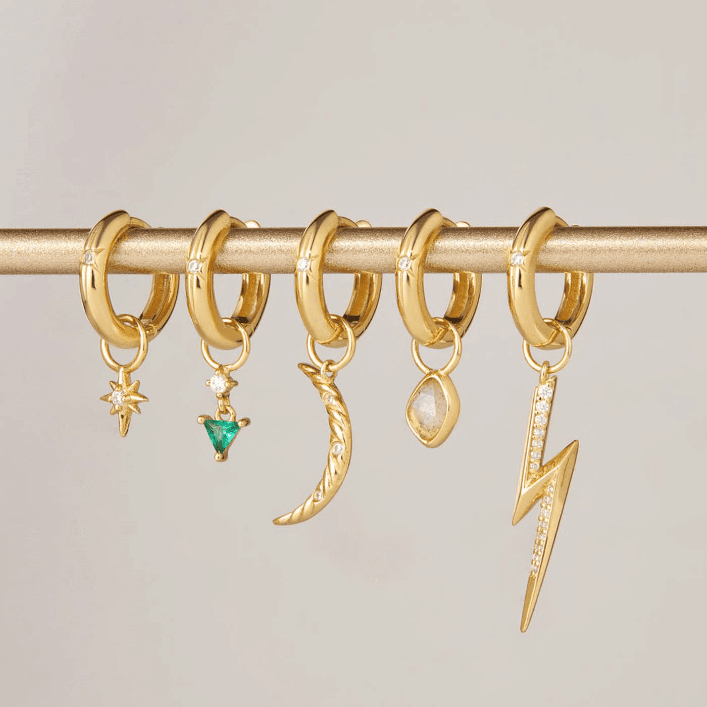 Charm für Ohrringe 925er Silber gelb vergoldet Rising Sun