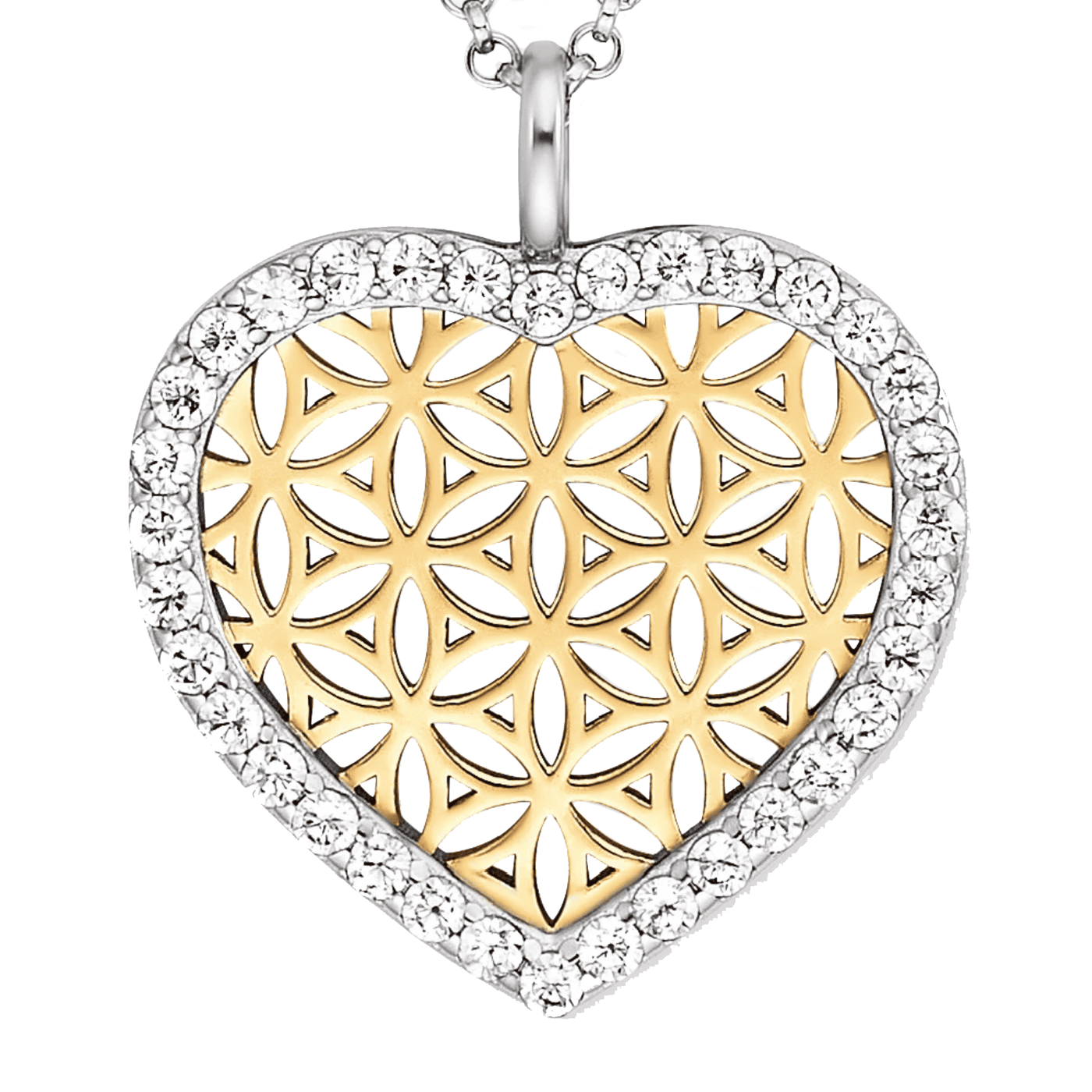 Kette Zirkonia 925er Silber Bicolor Bloom