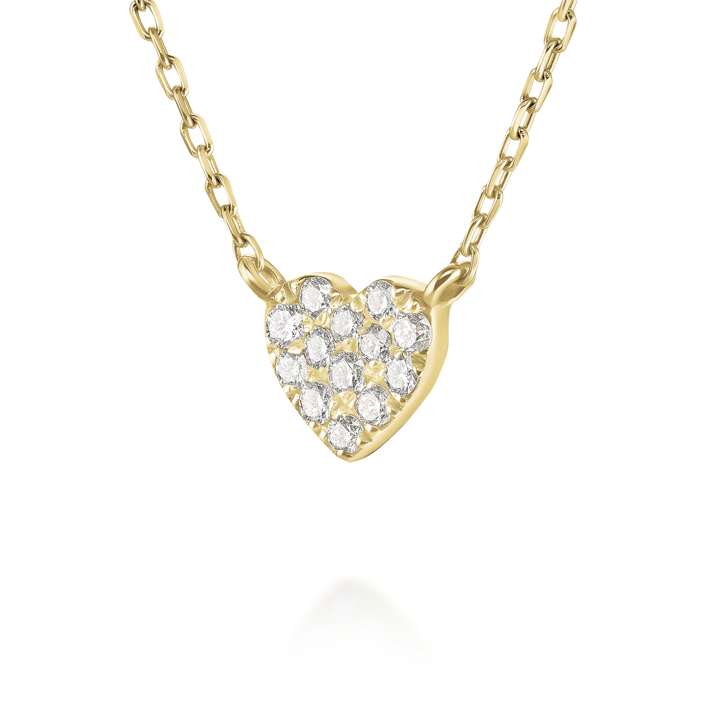 Kette syn. Diamant zus. 0,06ct. 585er Gelbgold Heart Pave Kette syn. Diamant zus. 0,06ct. 585er Gelbgold Heart Pave
