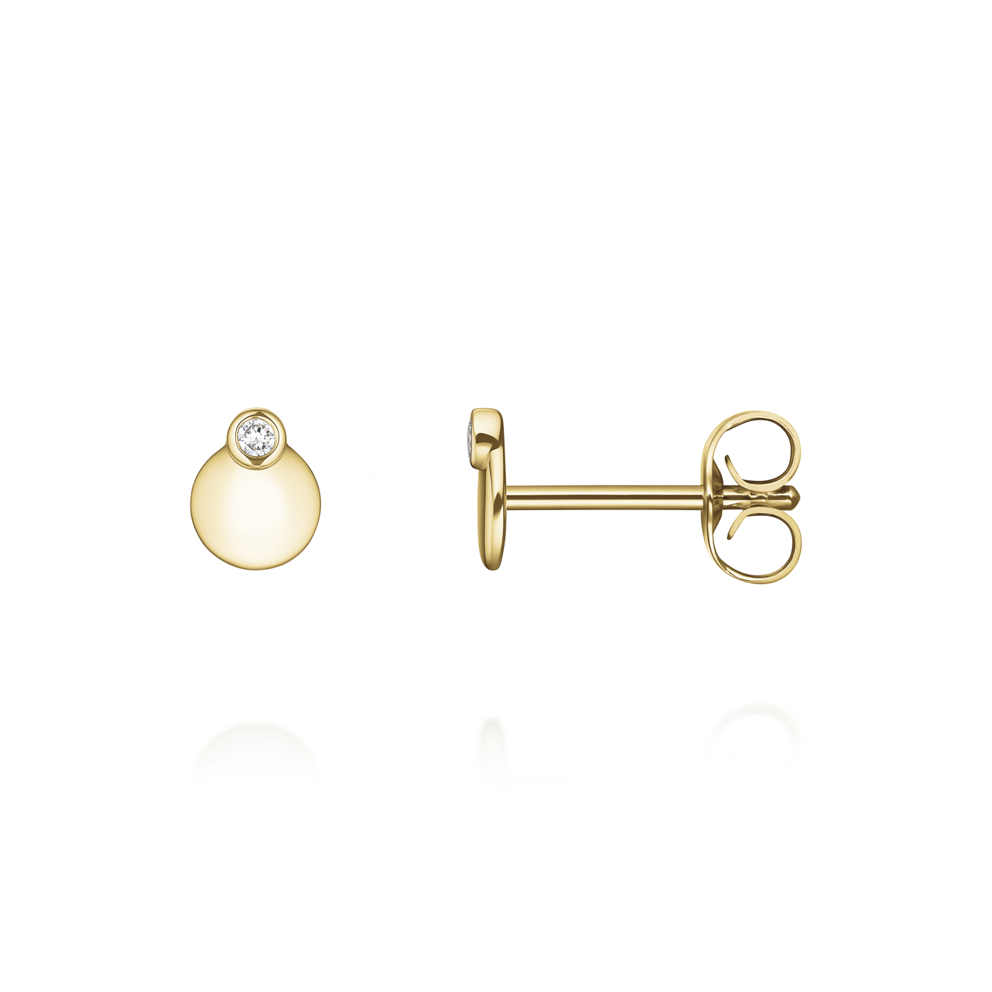 Ohrringe syn. Diamant zus. 0,01ct. 585er Gelbgold Dome Ohrringe syn. Diamant zus. 0,01ct. 585er Gelbgold Dome