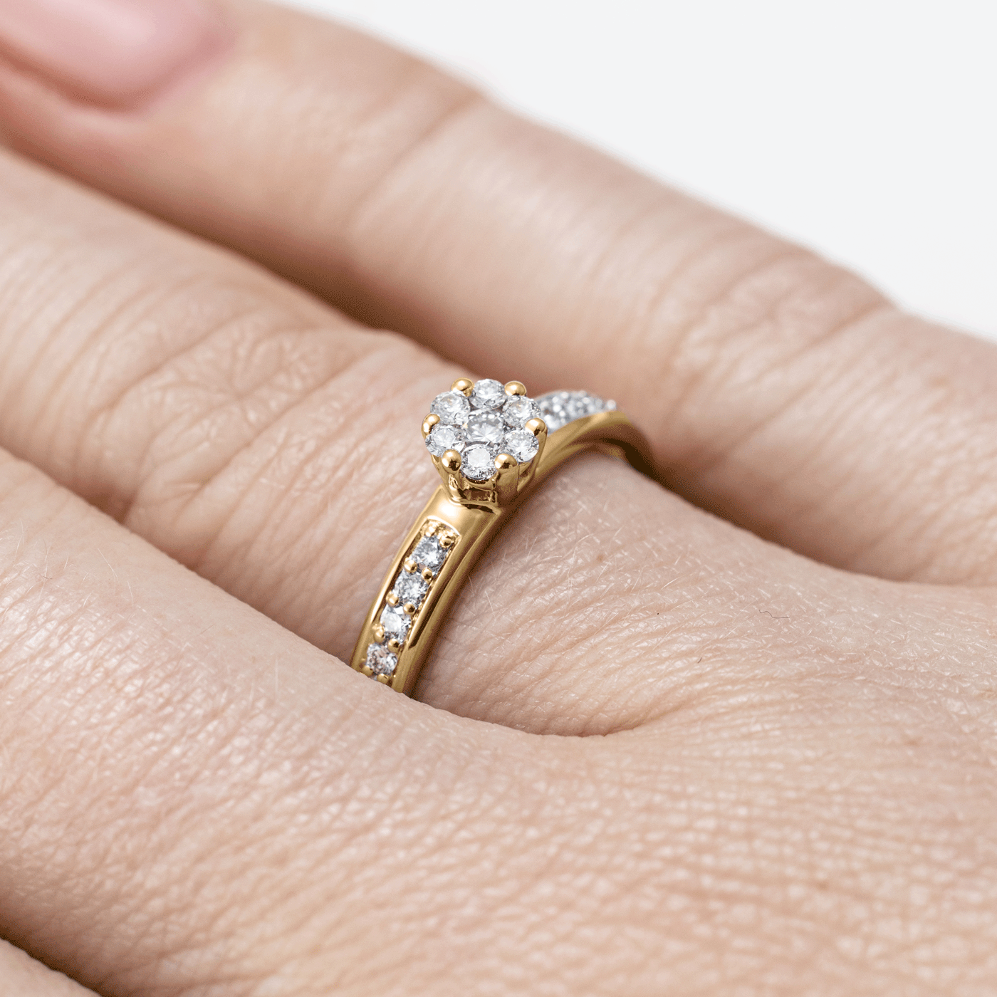 Ring Diamant zus. ca. 0,30 ct. 585er Gelbgold Viola