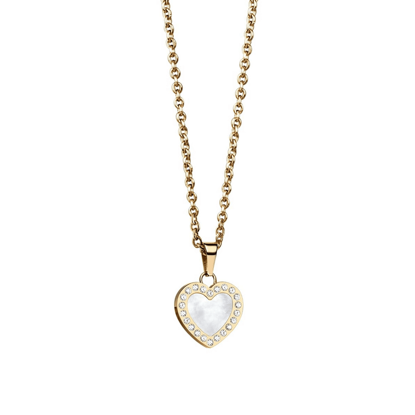 Kette und Ohrring Set Edelstahl gelb vergoldet Arctic Symphony 