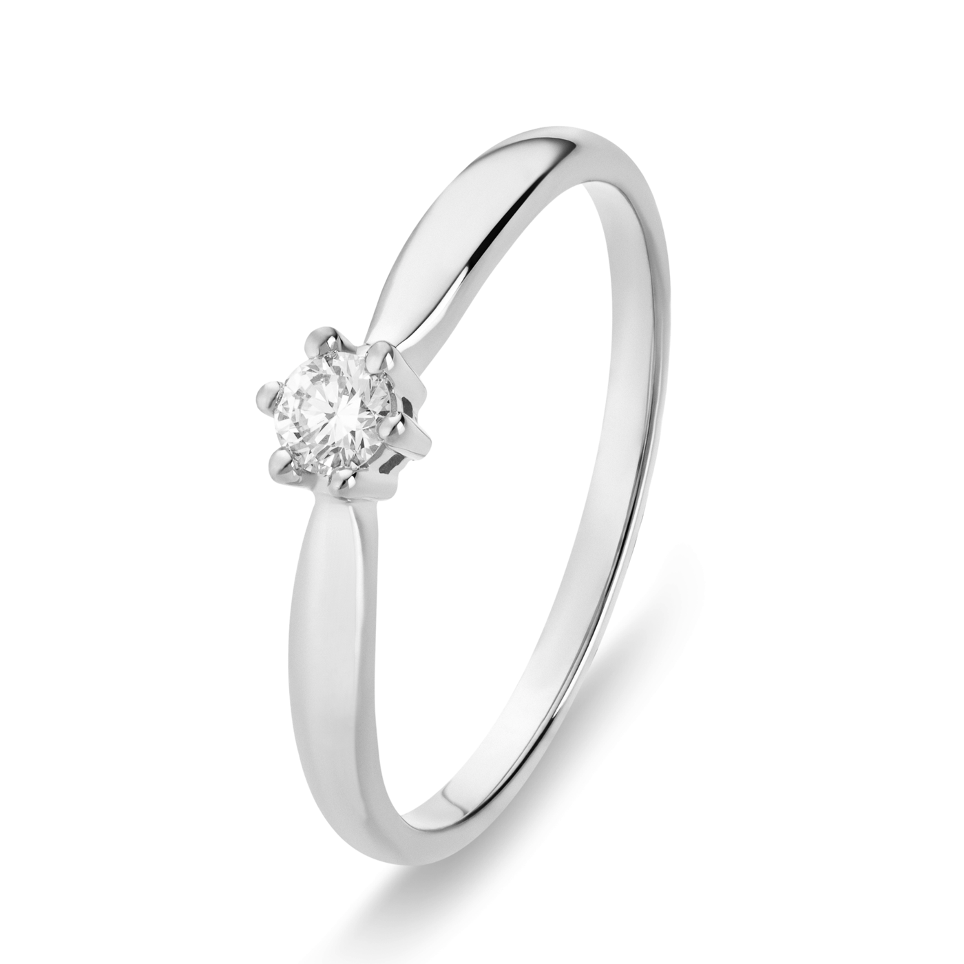 Ring Diamant ca. 0,10 ct. 333er Weißgold Select Solitär