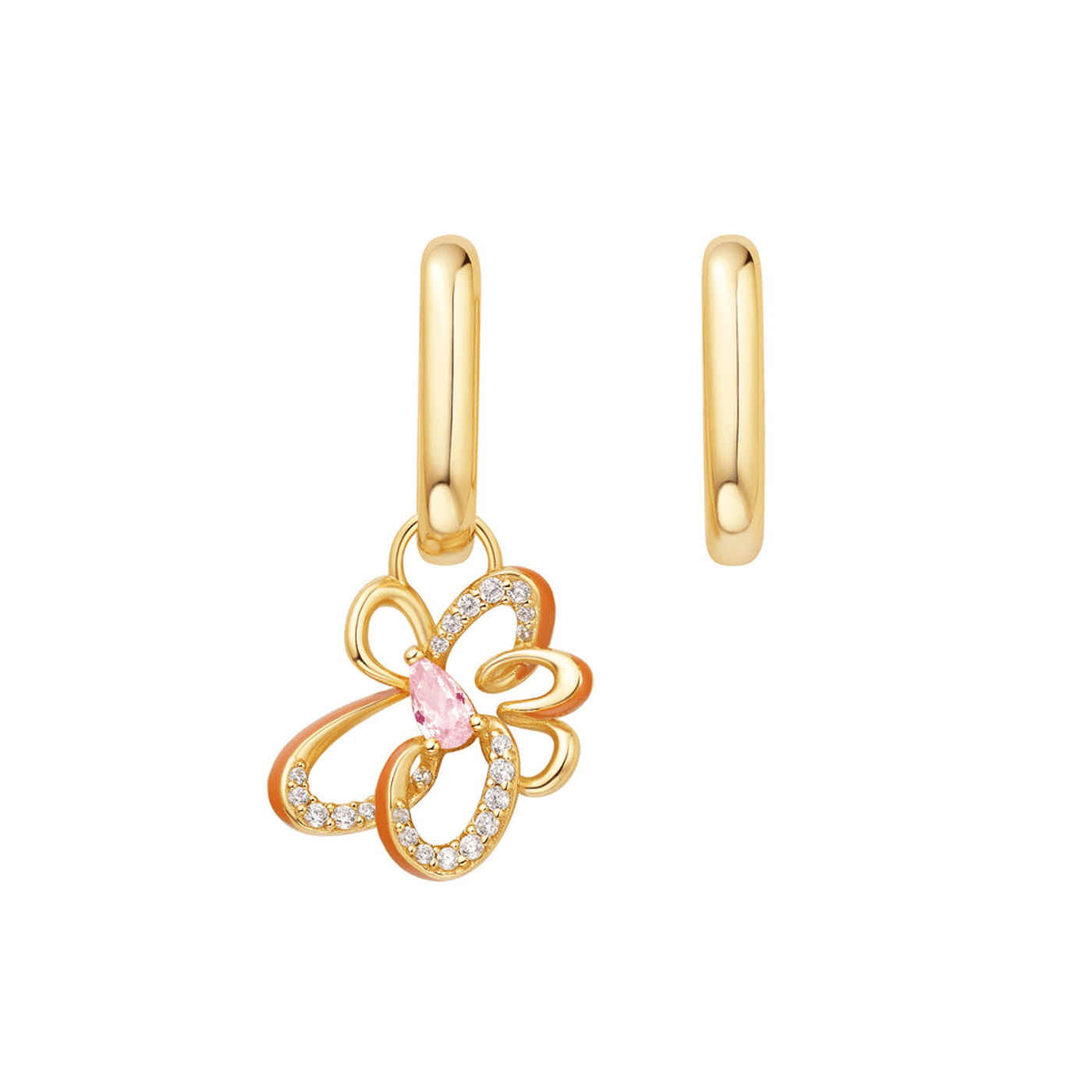 Charm für Ohrringe 925er Silber gelb vergoldet Rising Sun Charm für Ohrringe 925er Silber gelb vergoldet Rising Sun