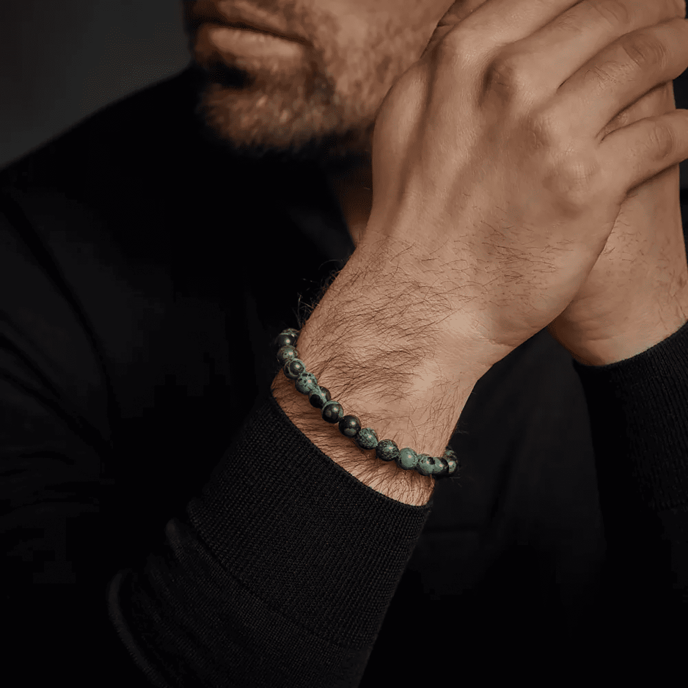 Armband Edelstahl Green Rocks