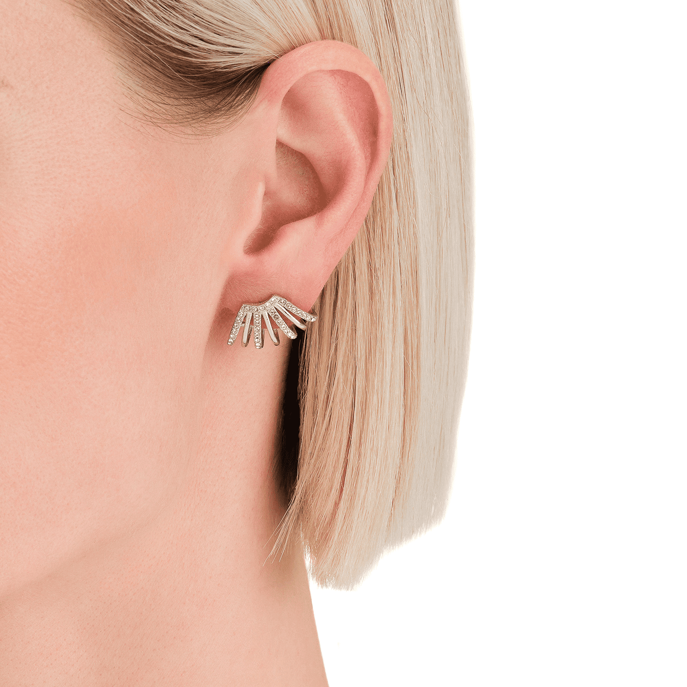 Ohrringe Zirkonia Edelstahl gelb vergoldet Tennis