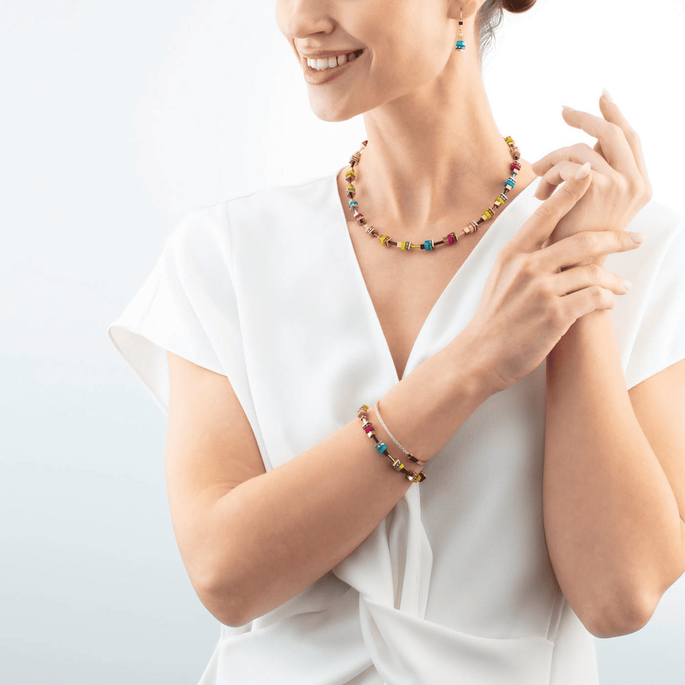 Armband Edelstahl gelb vergoldet Boho Sunset Cube Armband Edelstahl gelb vergoldet Boho Sunset Cube