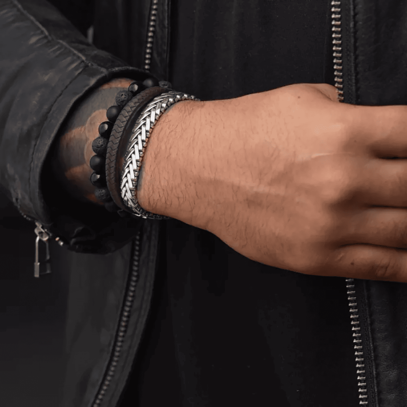 Armband Edelstahl schwarz Black Rocks - All-Black Armband Edelstahl schwarz Black Rocks - All-Black