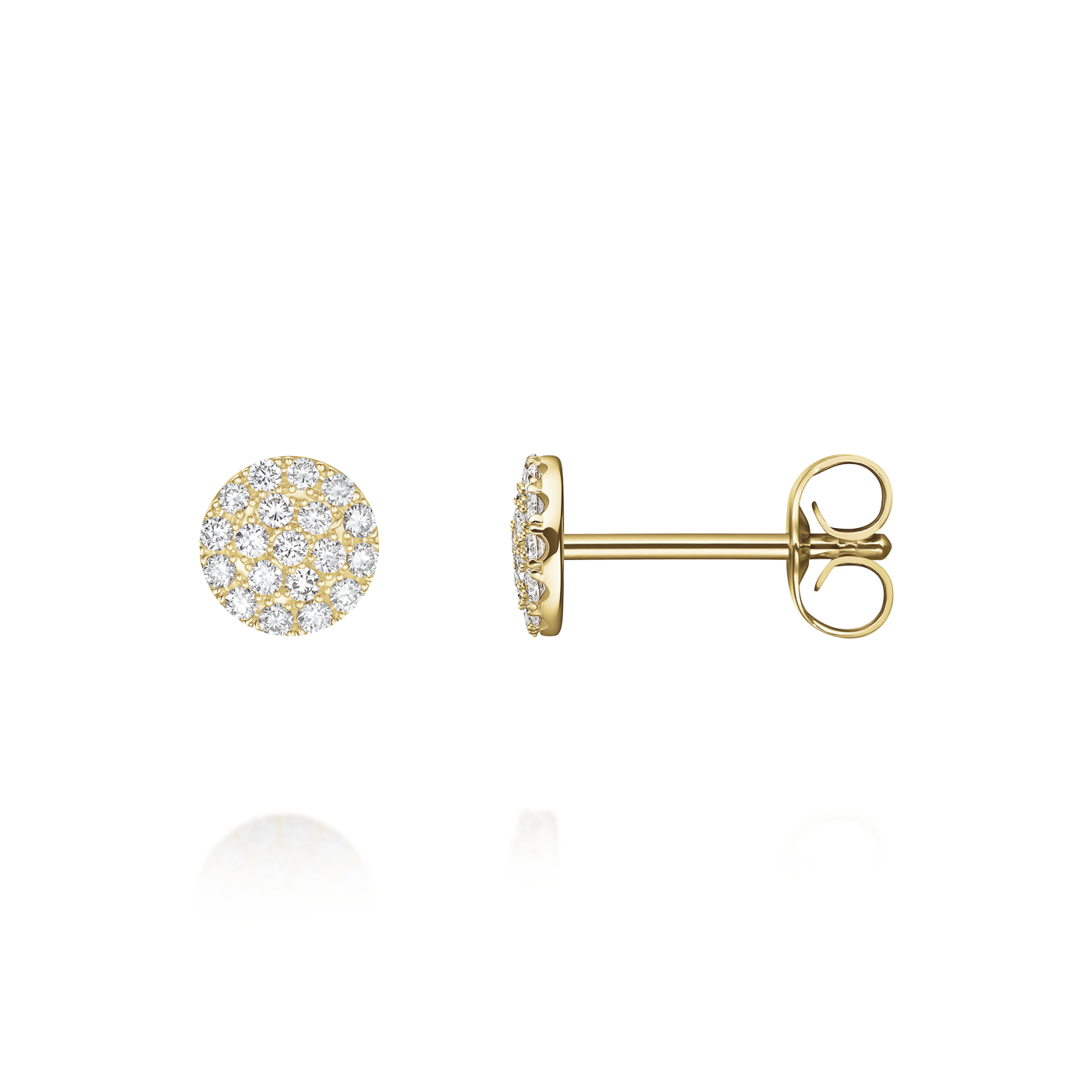 Ohrringe syn. Diamant zus. 0,205ct. 585er Gelbgold Round Pave Ohrringe syn. Diamant zus. 0,205ct. 585er Gelbgold Round Pave