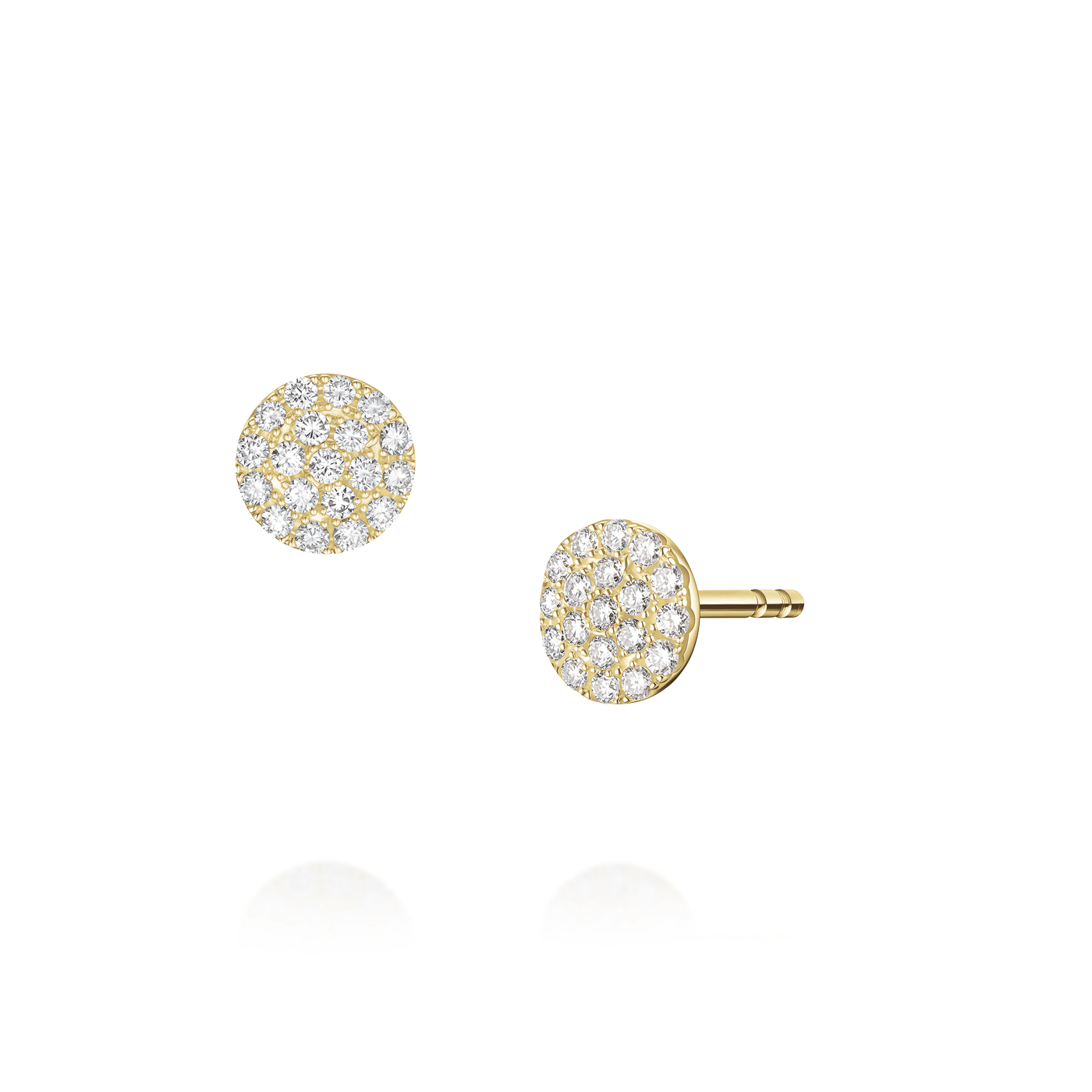 Ohrringe syn. Diamant zus. 0,205ct. 585er Gelbgold Round Pave
