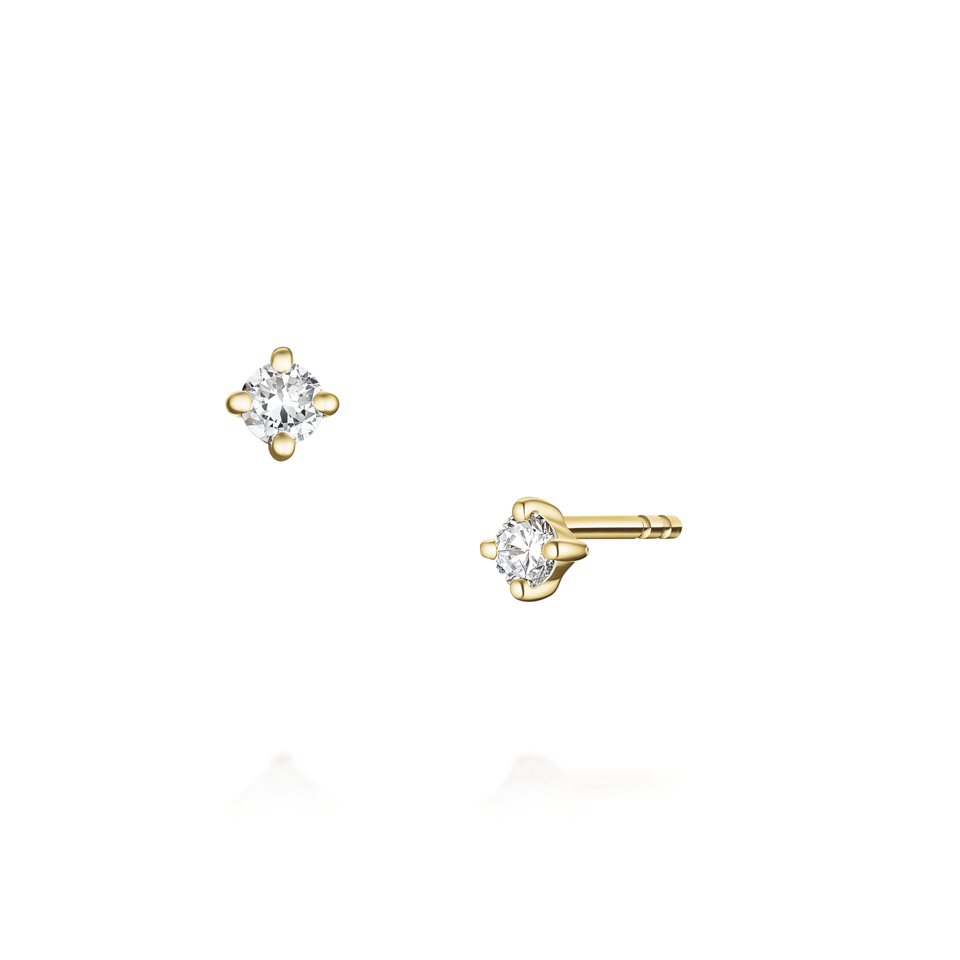 Ohrringe syn. Diamant zus. 0,07ct. 585er Gelbgold Stella