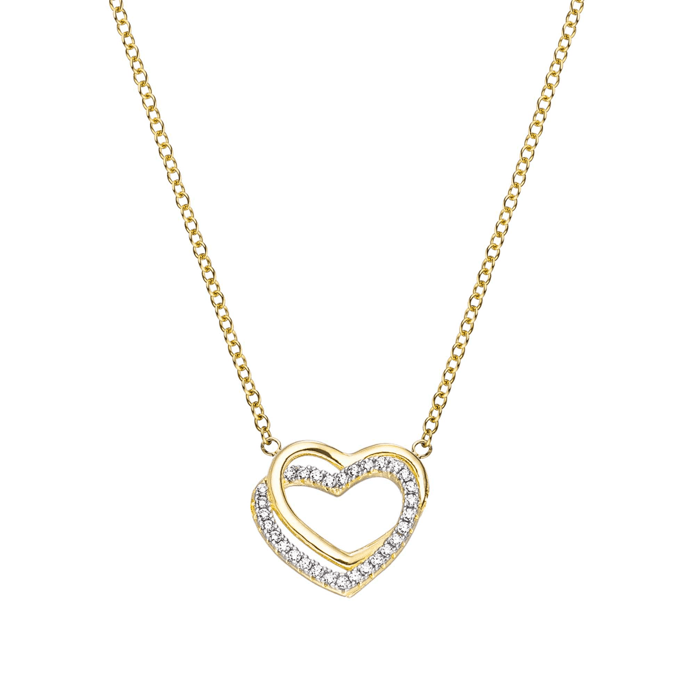 Kette Zirkonia 925er Silber vergoldet 