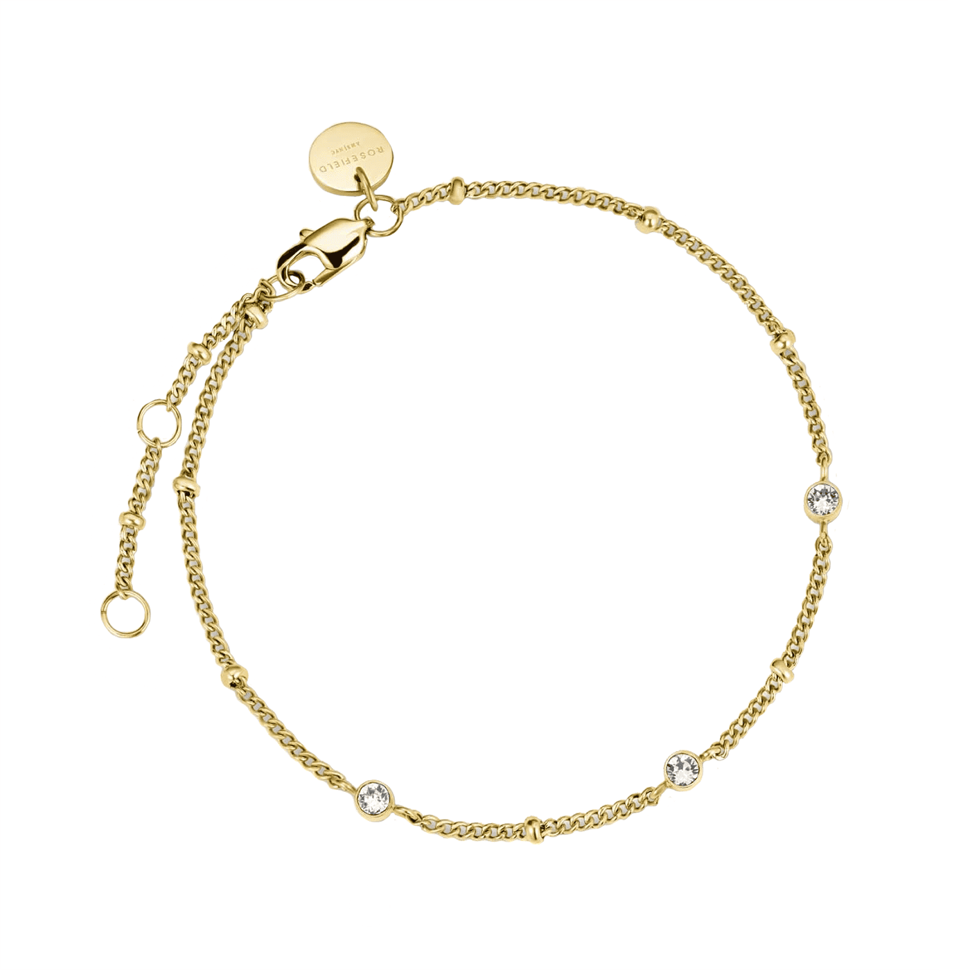 Armband Edelstahl gelb vergoldet Crystal